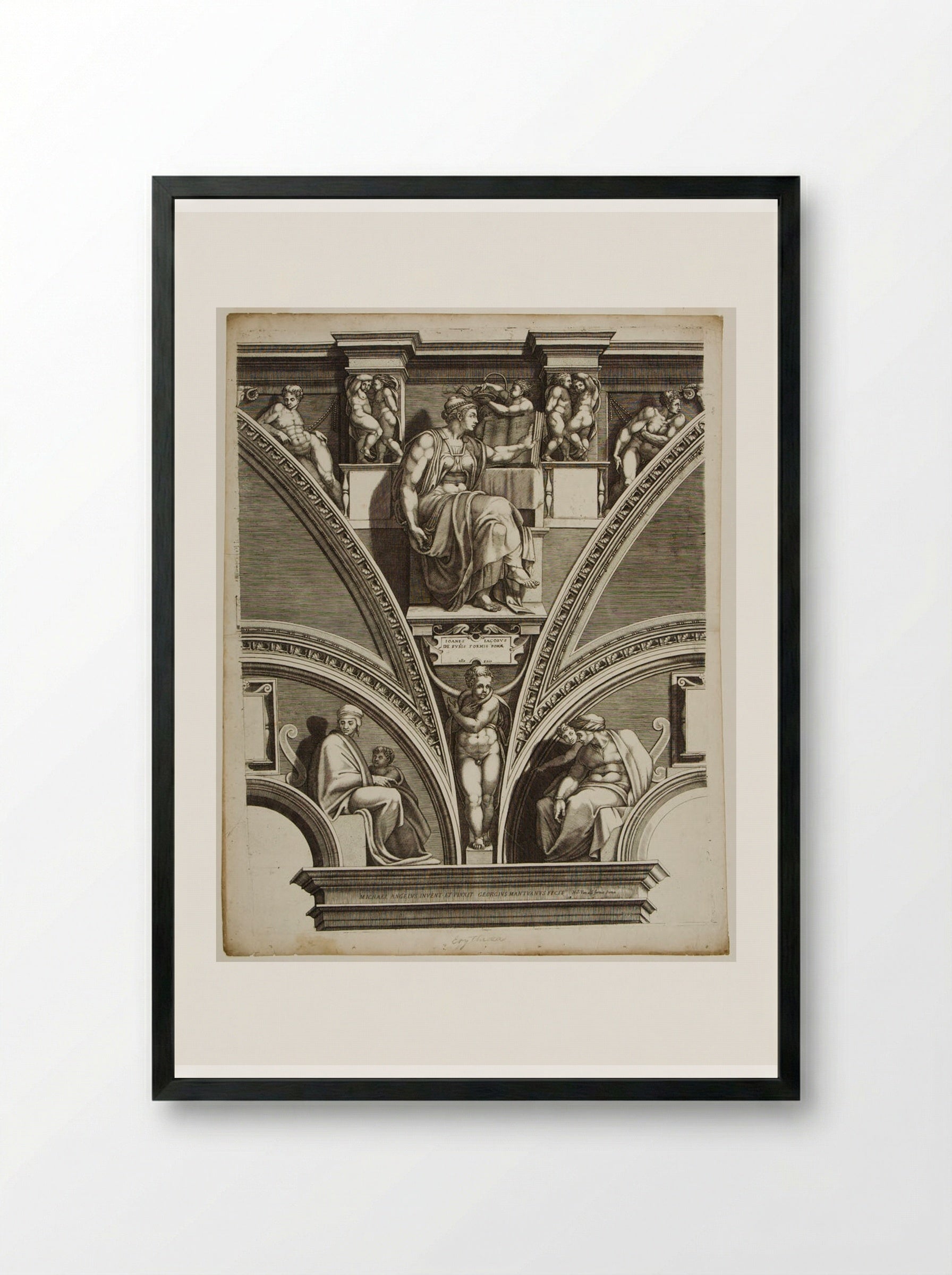 Sibylla Erythraea - Giorgio Ghisi - Framed Print Black