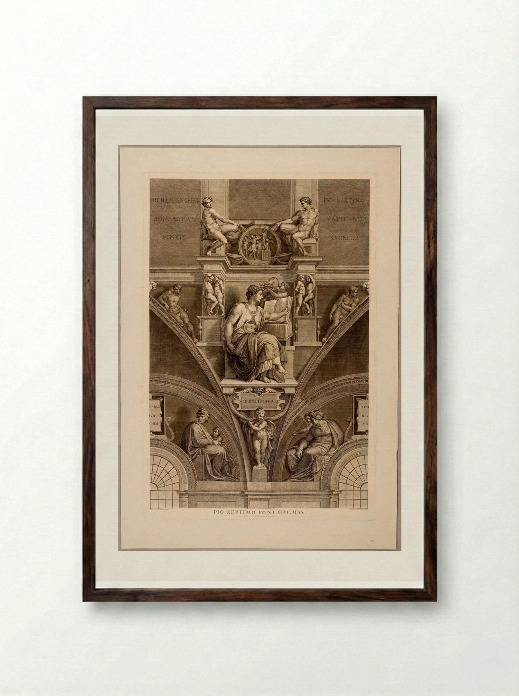 Sibylla Erythraea - Domenico Cunego - Framed Print Dark Wood