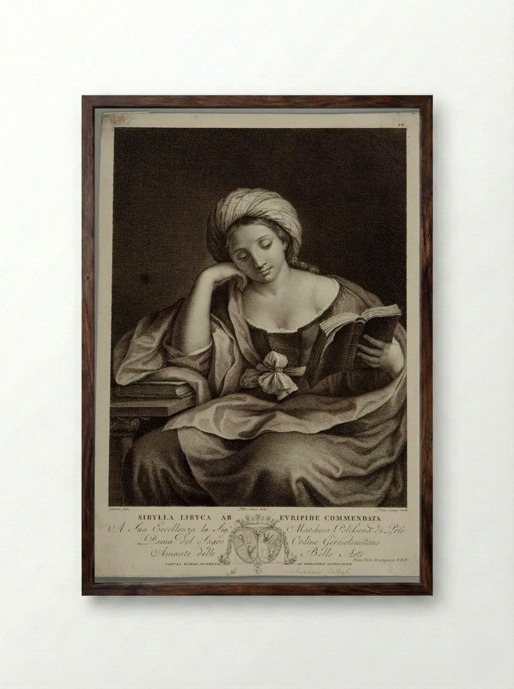 Sibylla Libyca - Domenico Cunego - Framed Print Dark Wood