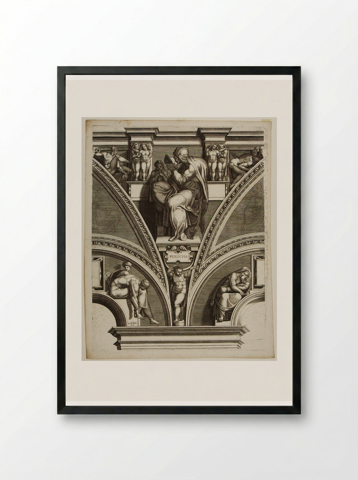 Sibylla Persica - Giorgio Ghisi - Framed Print Black