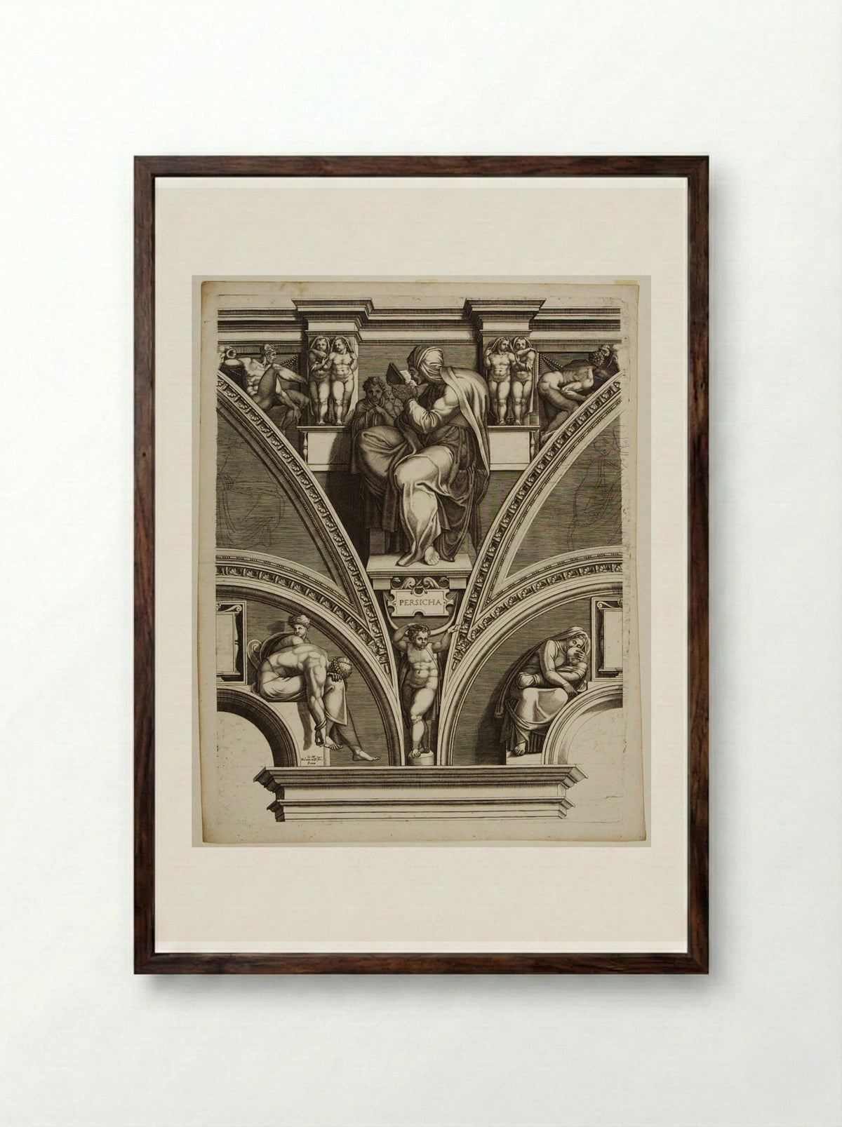 Sibylla Persica - Giorgio Ghisi - Framed Print Dark Wood