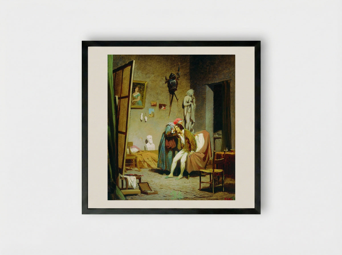 Sick Artist - Fyodor Bronnikov - Framed Print Black