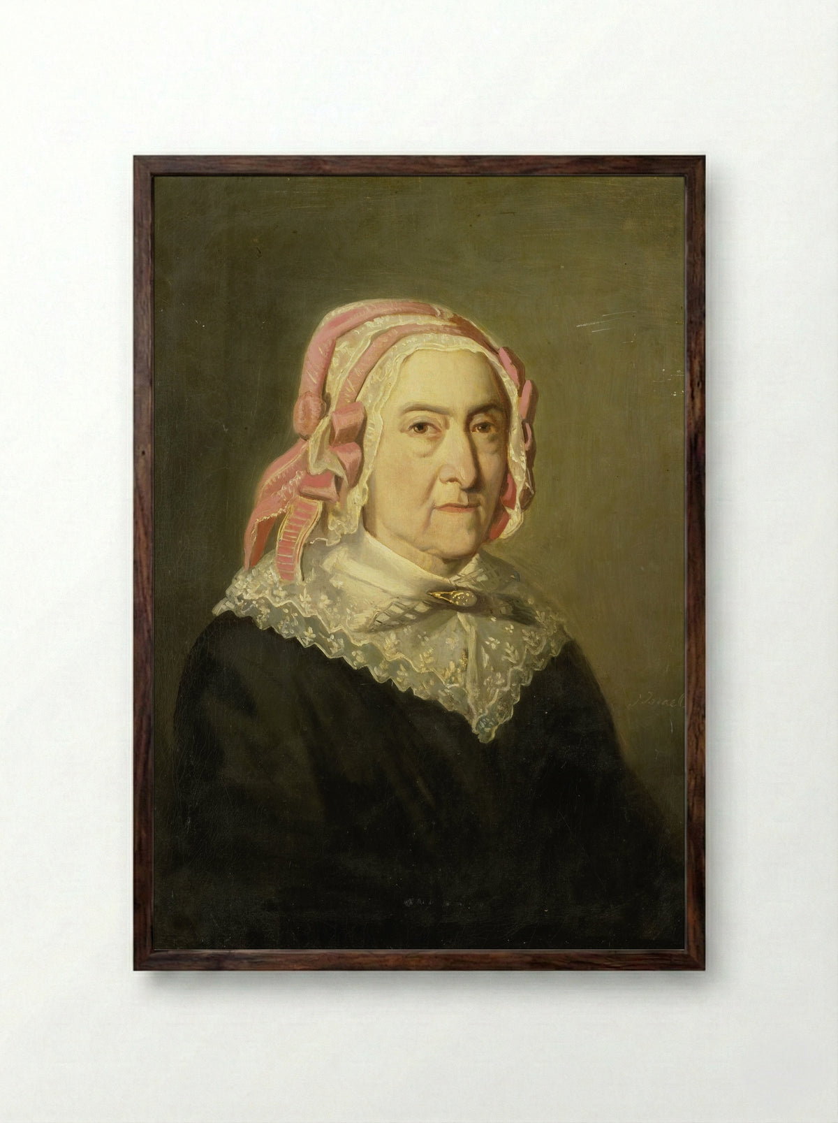 Sientje Nijkerk-Servaas at 90 Years Old - Jozef Israëls - Framed Print Dark Wood