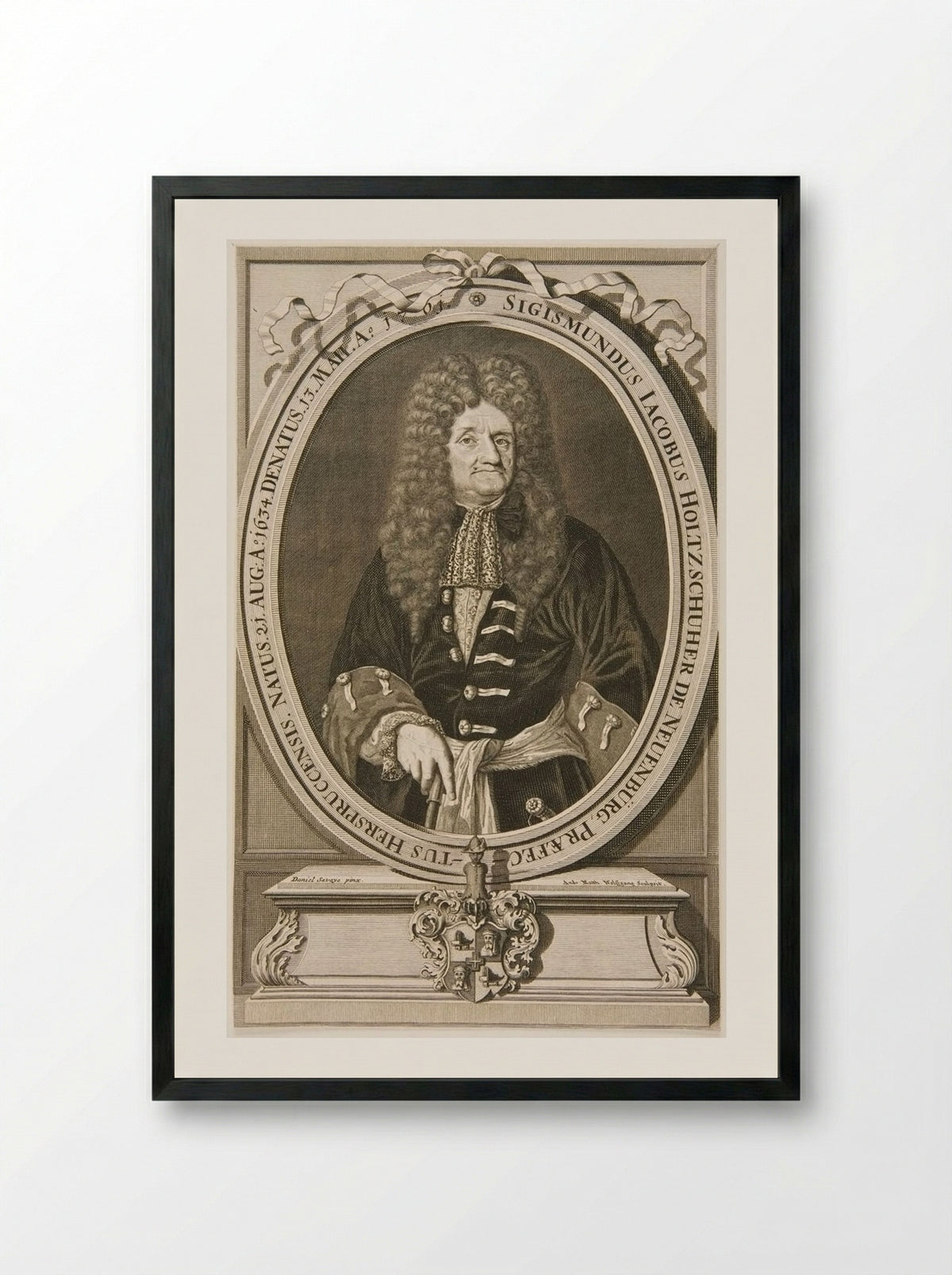 Sigismund Jakob Holzschuher - Andreas Matthäus Wolfgang - Framed Print Black