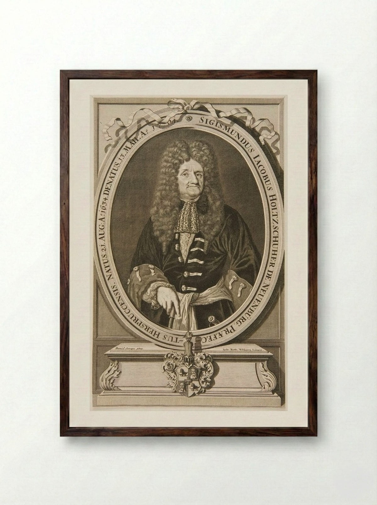 Sigismund Jakob Holzschuher - Andreas Matthäus Wolfgang - Framed Print Dark Wood