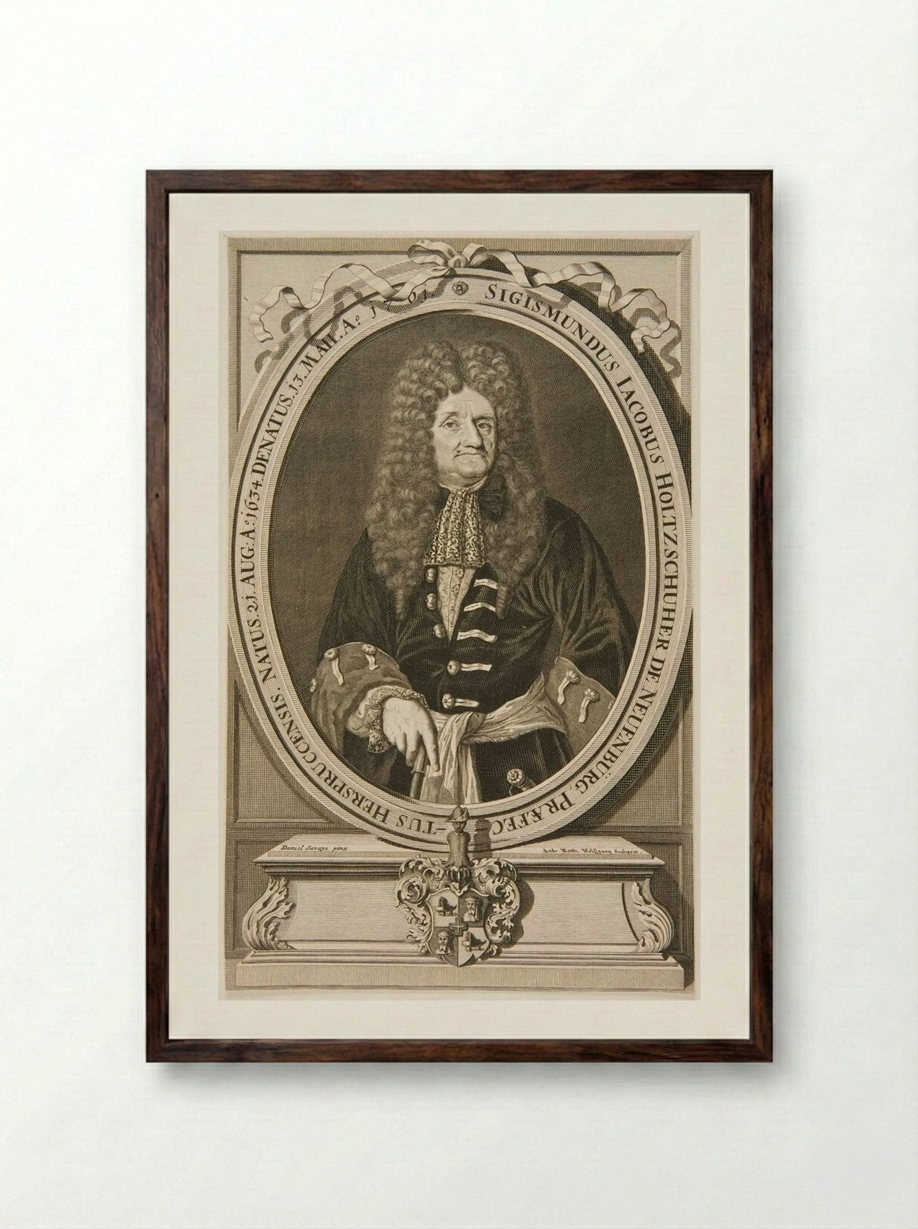 Sigismund Jakob Holzschuher - Andreas Matthäus Wolfgang - Framed Print Dark Wood