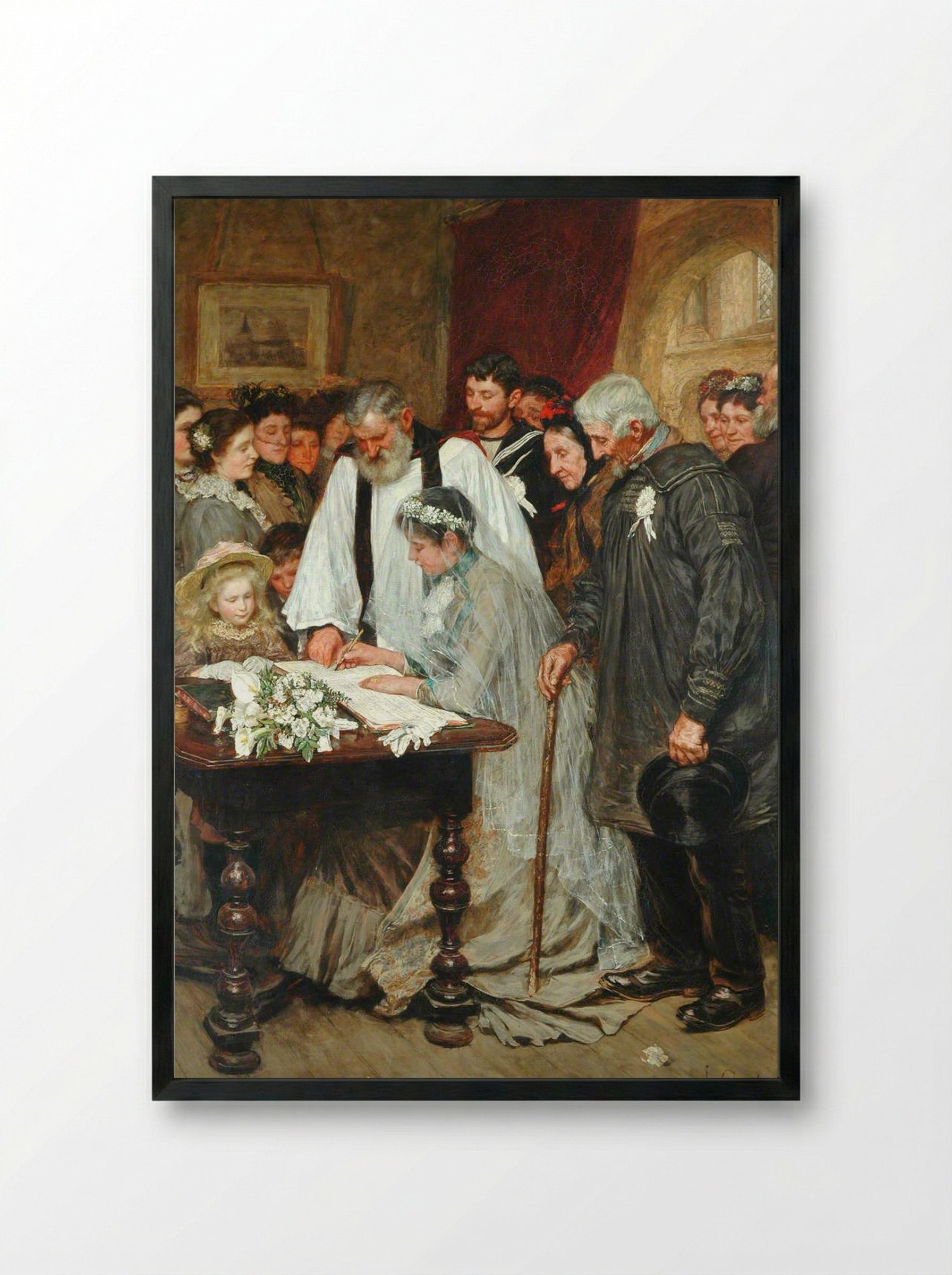 Signing the Marriage Register - James Charles - Framed Print Black
