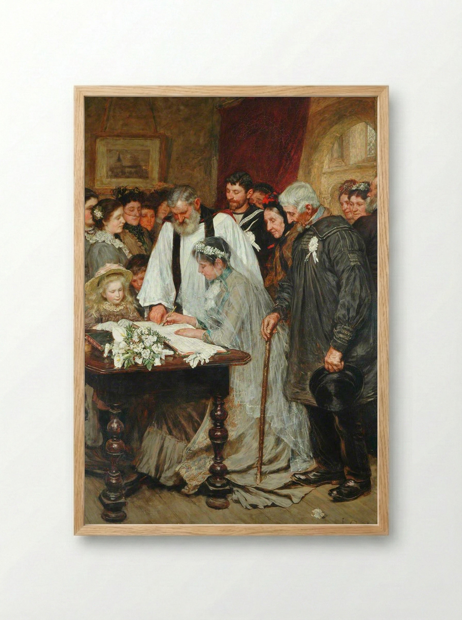 Signing the Marriage Register - James Charles - Framed Print Wood