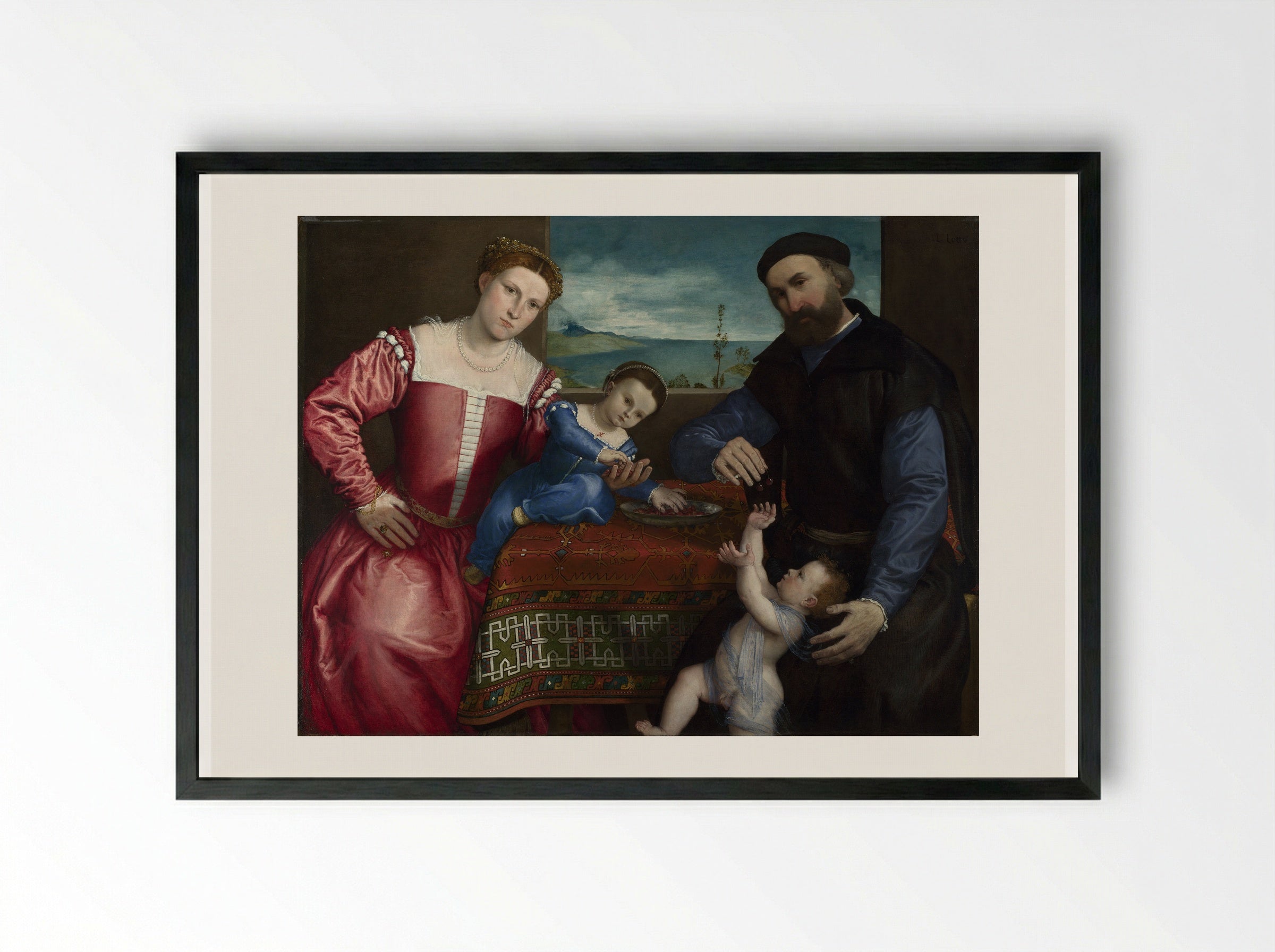 Signor Marsilio Cassotti and his Wife, Faustina - Lorenzo Lotto - Framed Print Black