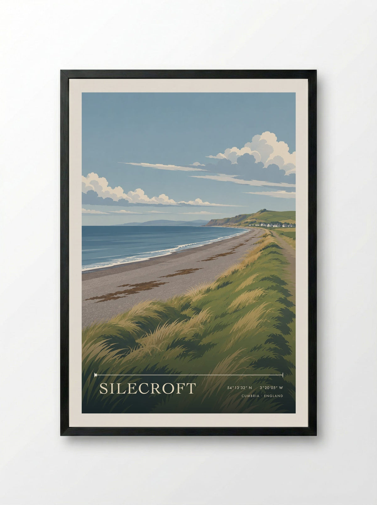 Silecroft, Cumbria | Travel Poster - Framed Print Black