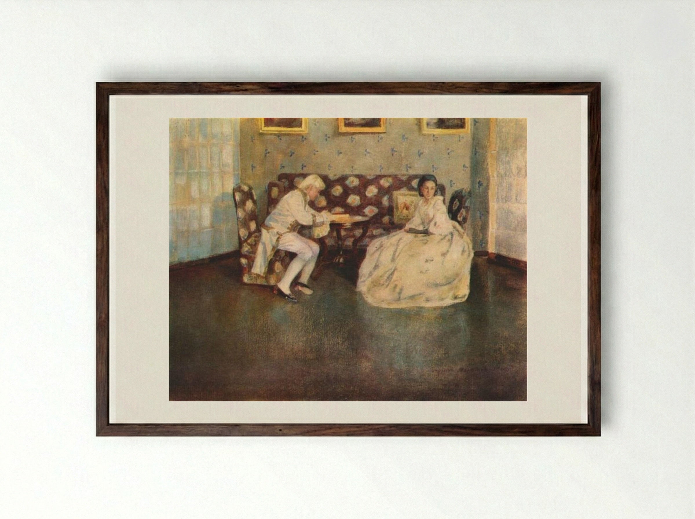 Silence (Indoors) - Victor Borisov-Musatov - Framed Print Dark Wood