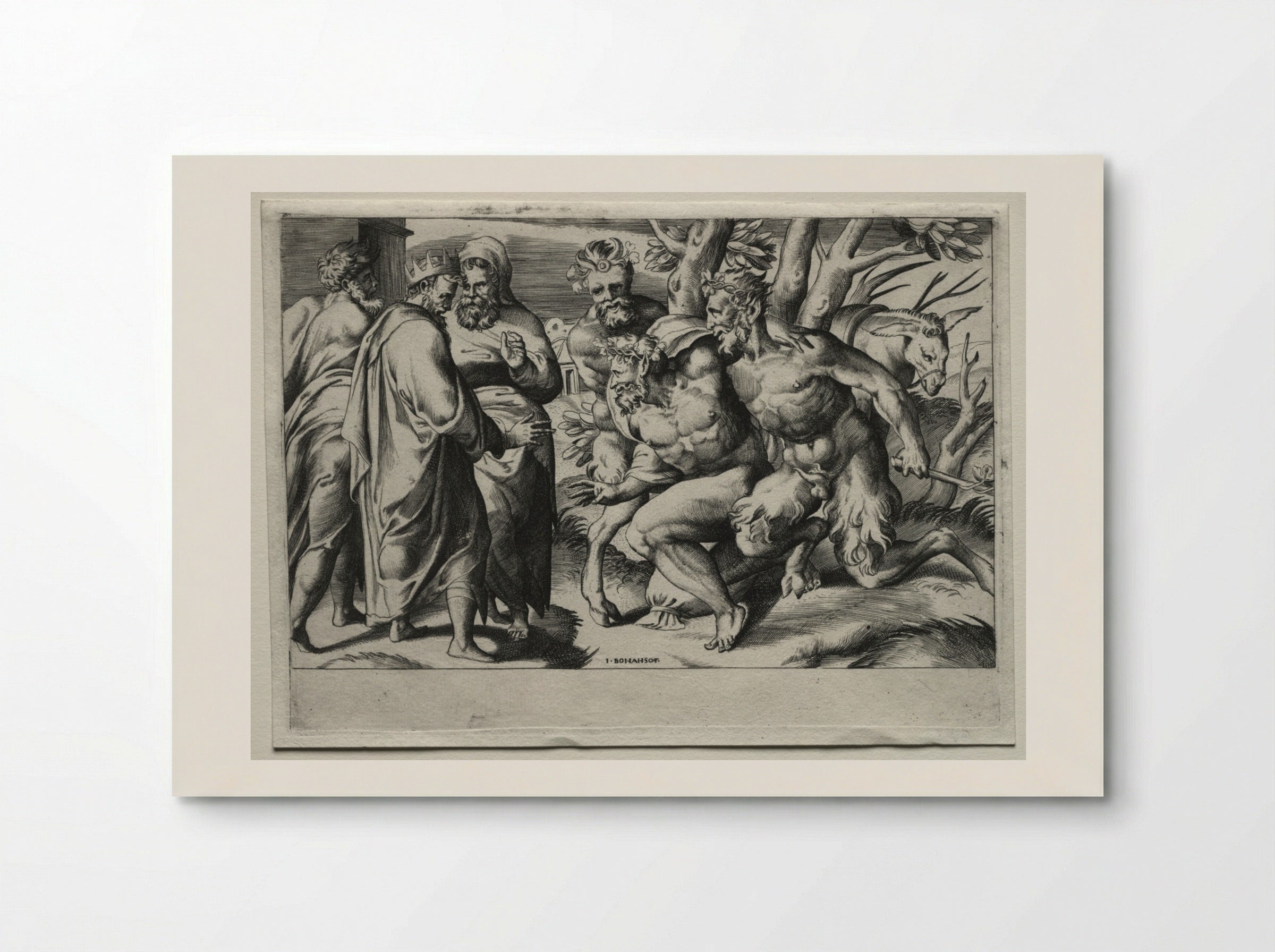 Silenus and King Midas - Giulio Bonasone - Poster