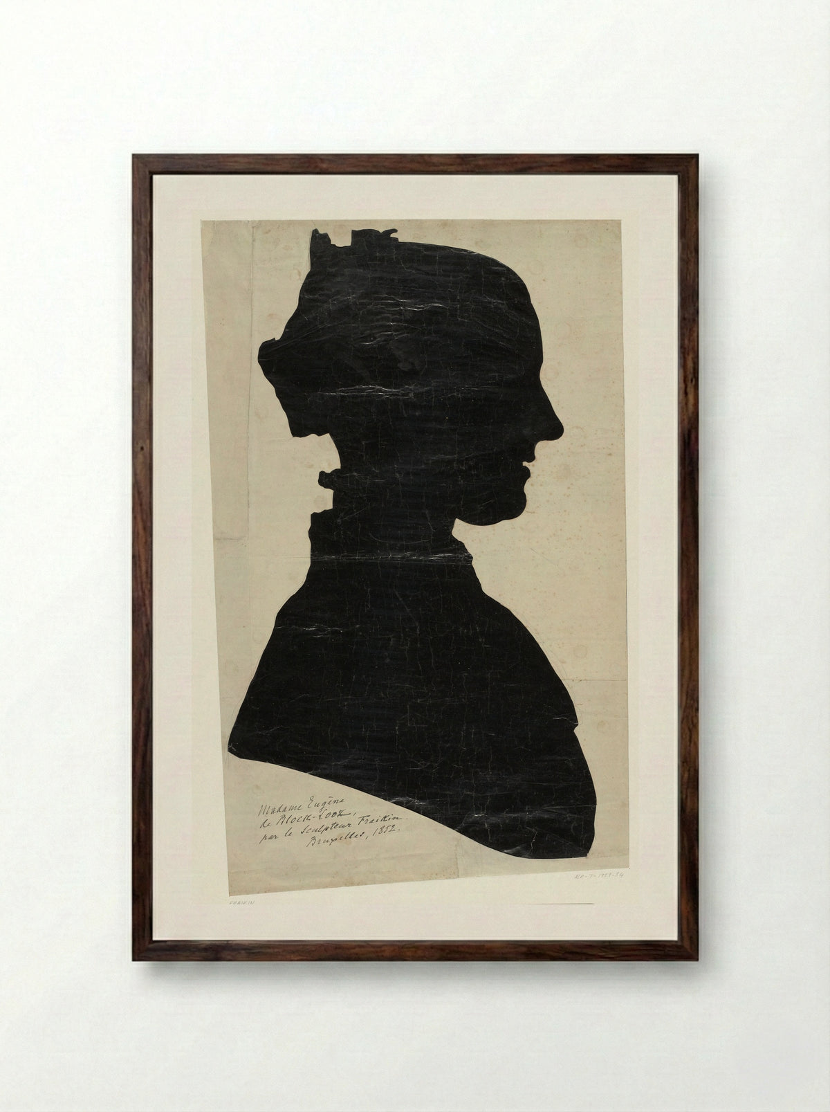 Silhouet van Madame Eugène de Block-Looz - Charles Auguste Fraikin - Framed Print Dark Wood