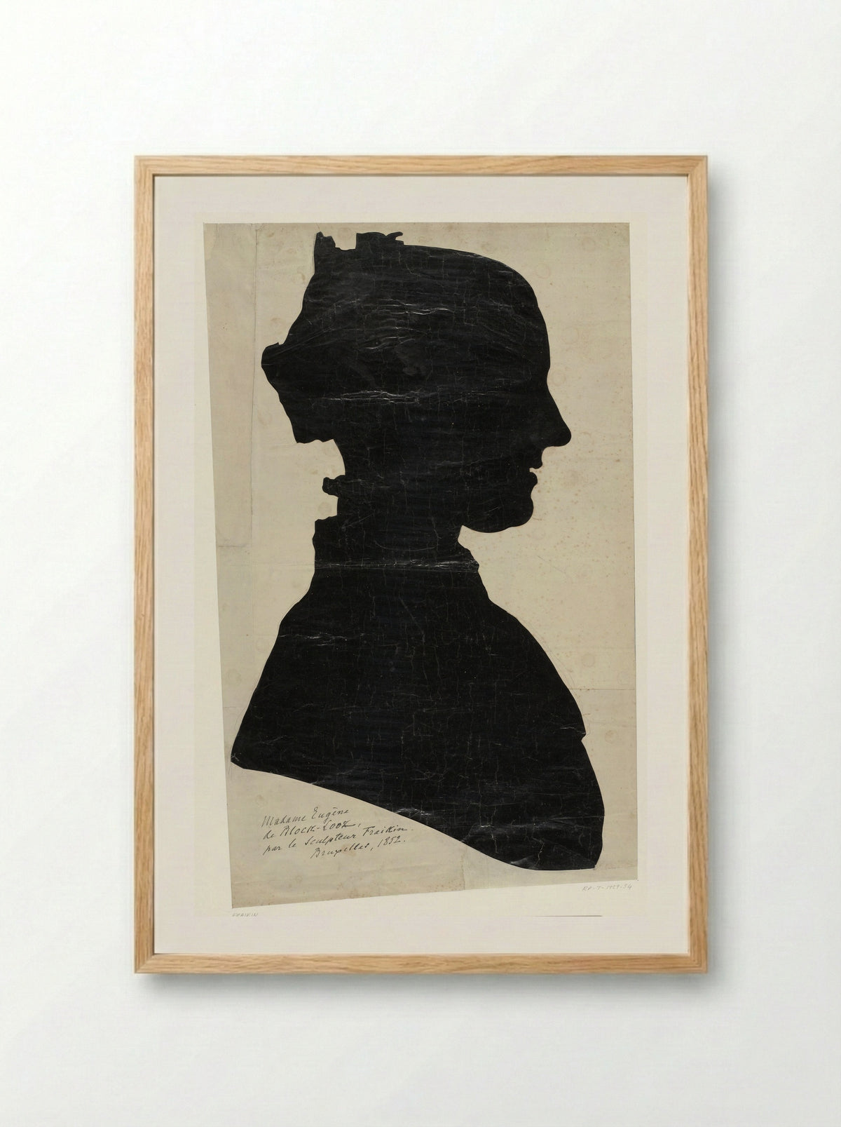 Silhouet van Madame Eugène de Block-Looz - Charles Auguste Fraikin - Framed Print Wood