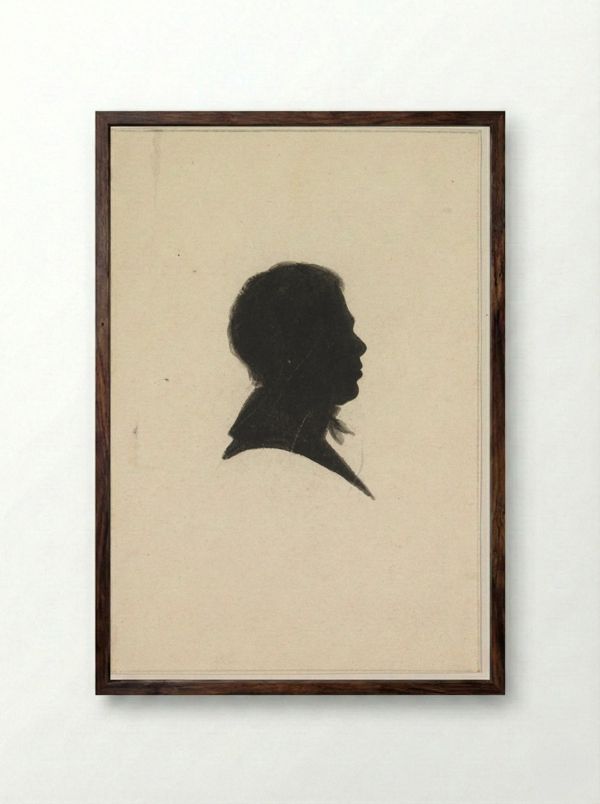 Silhouet van een man, naar rechts - Jan Willem Caspari - Framed Print Dark Wood
