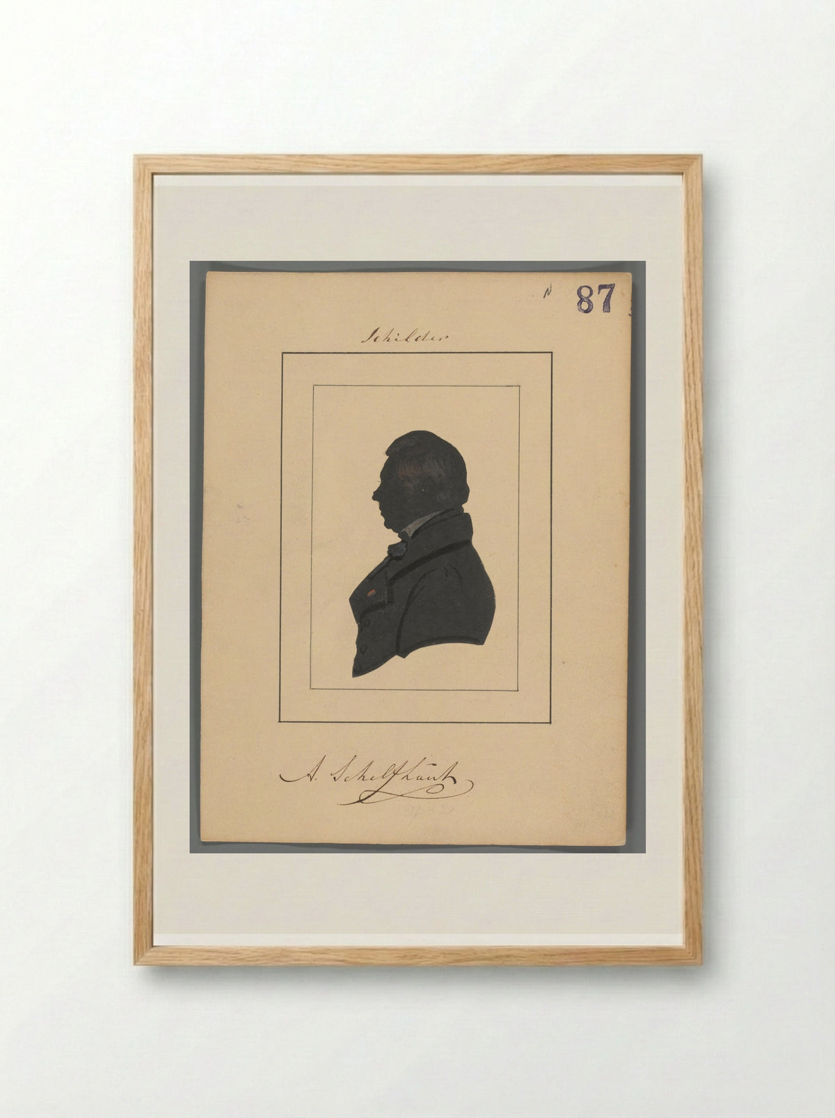Silhouetportret van Andreas Schelfhout - Elisabeth Alida Haanen - Framed Print Wood
