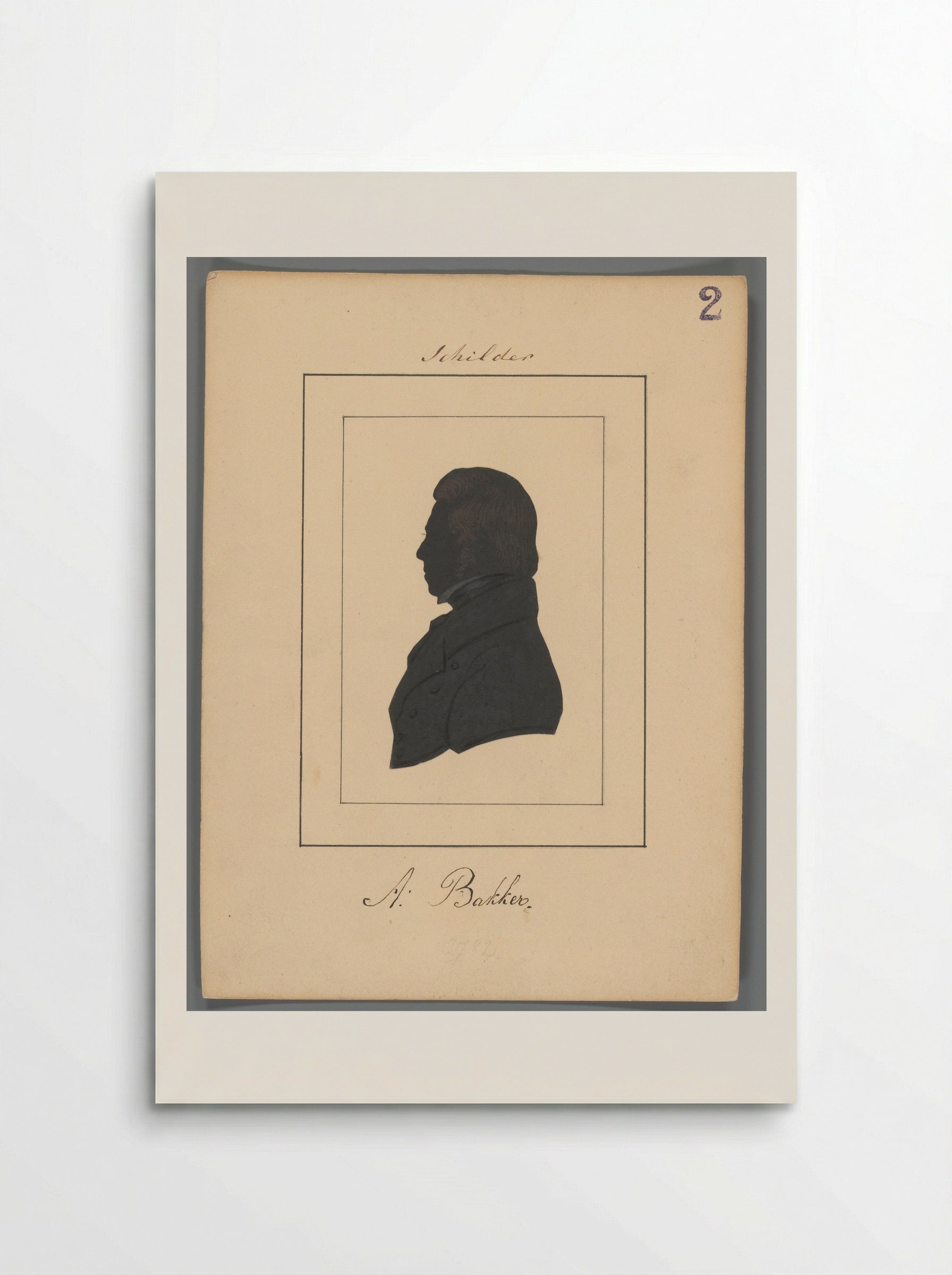 Silhouetportret van Arend Bakker - Elisabeth Alida Haanen - Poster