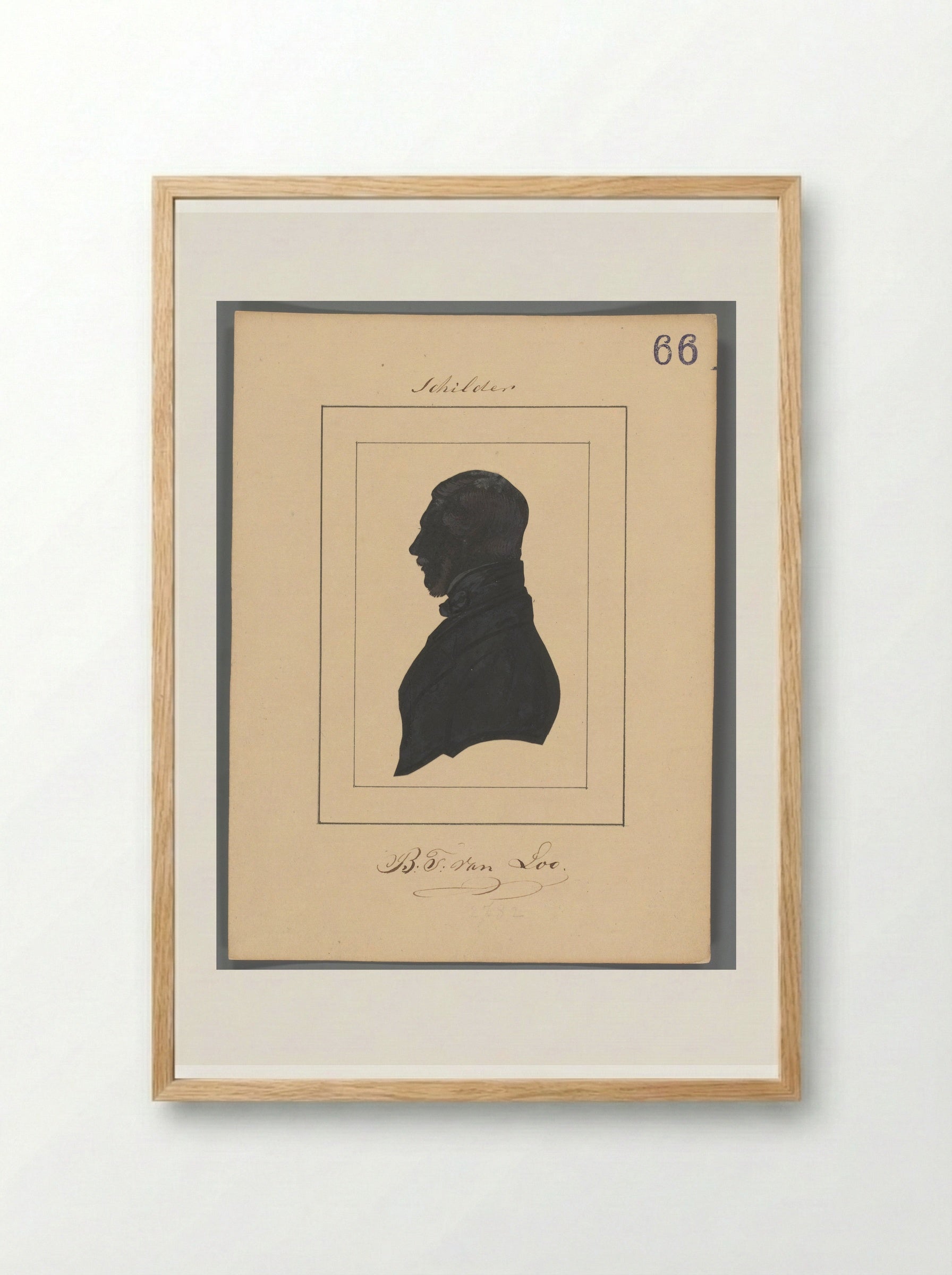 Silhouetportret van Bernardus Theodorus van Loo - Elisabeth Alida Haanen - Framed Print Wood