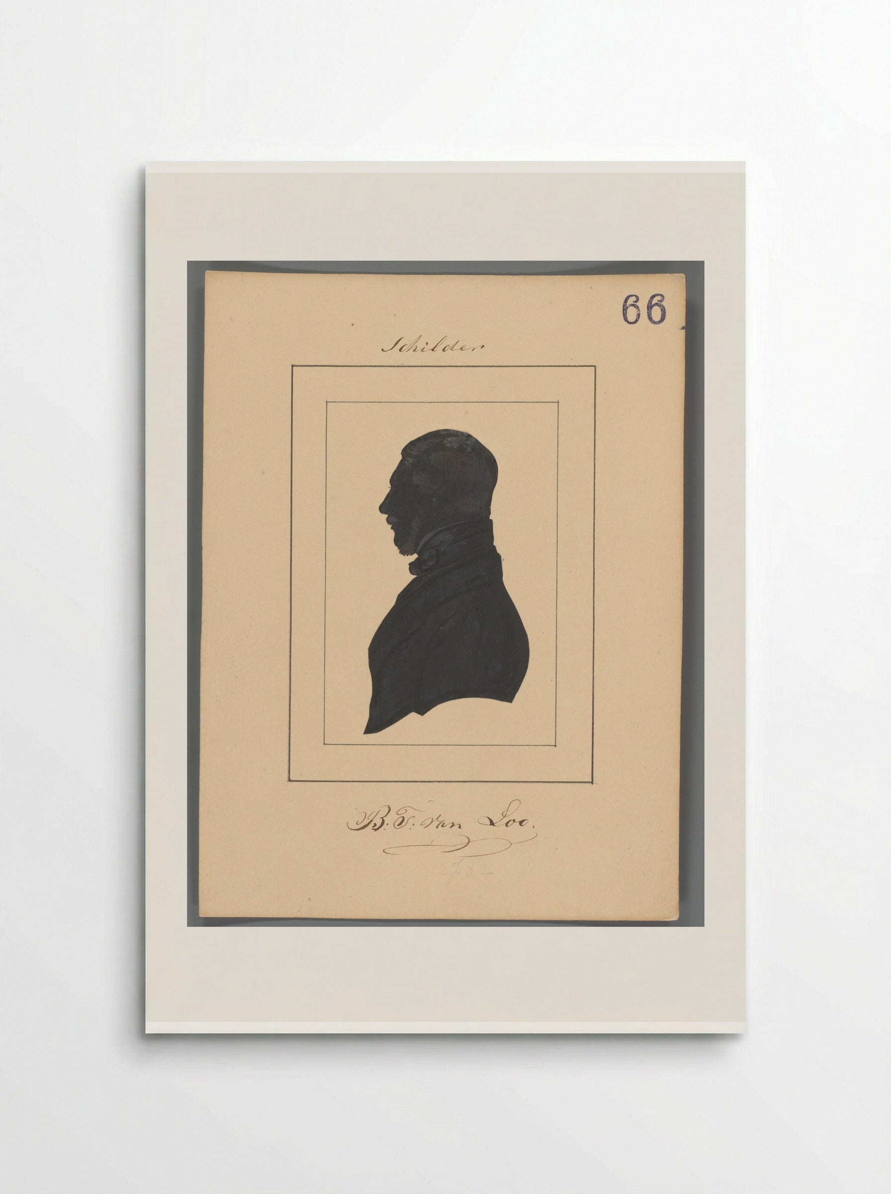 Silhouetportret van Bernardus Theodorus van Loo - Elisabeth Alida Haanen - Poster