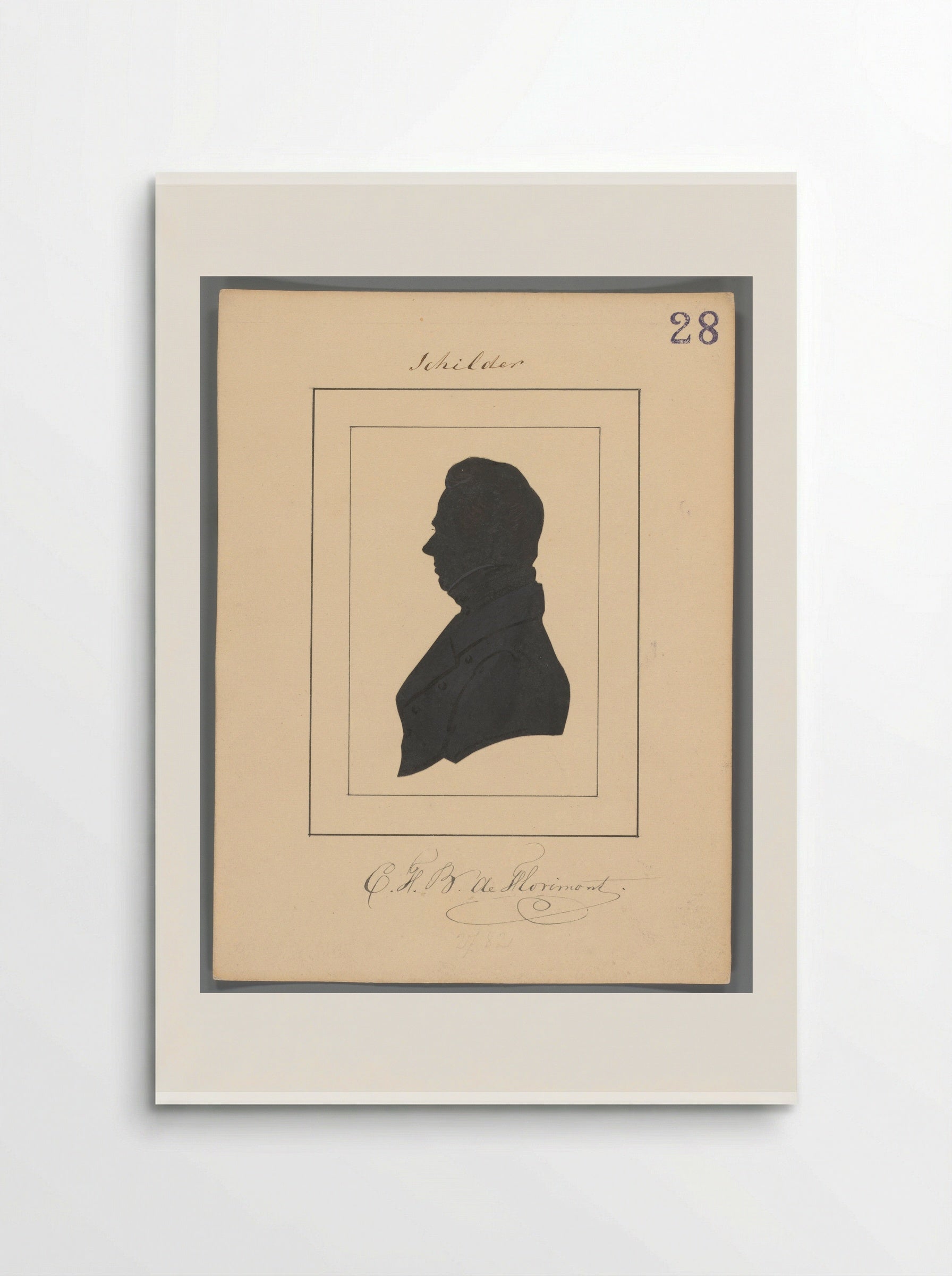 Silhouetportret van Charles Frederik Bartholomeus de Florimont - Elisabeth Alida Haanen - Poster