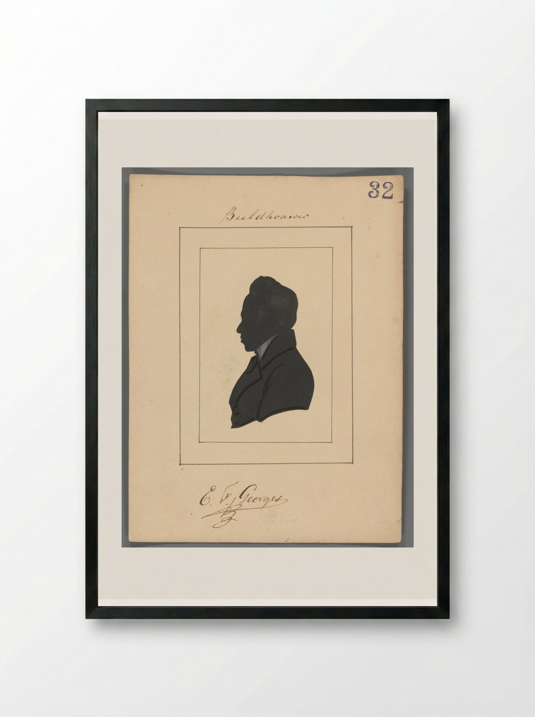 Silhouetportret van Eduard François Georges - Elisabeth Alida Haanen - Framed Print Black
