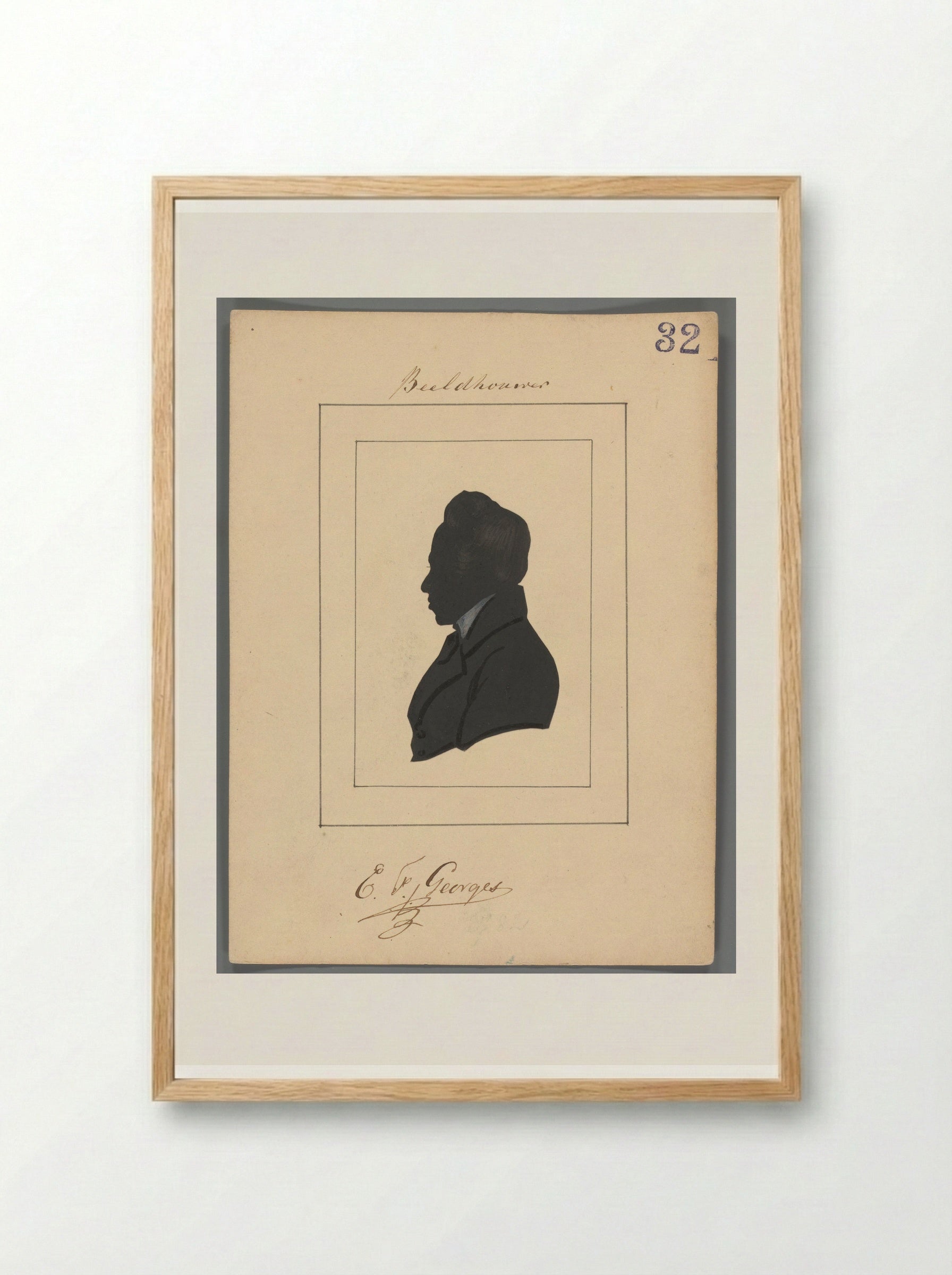 Silhouetportret van Eduard François Georges - Elisabeth Alida Haanen - Framed Print Wood