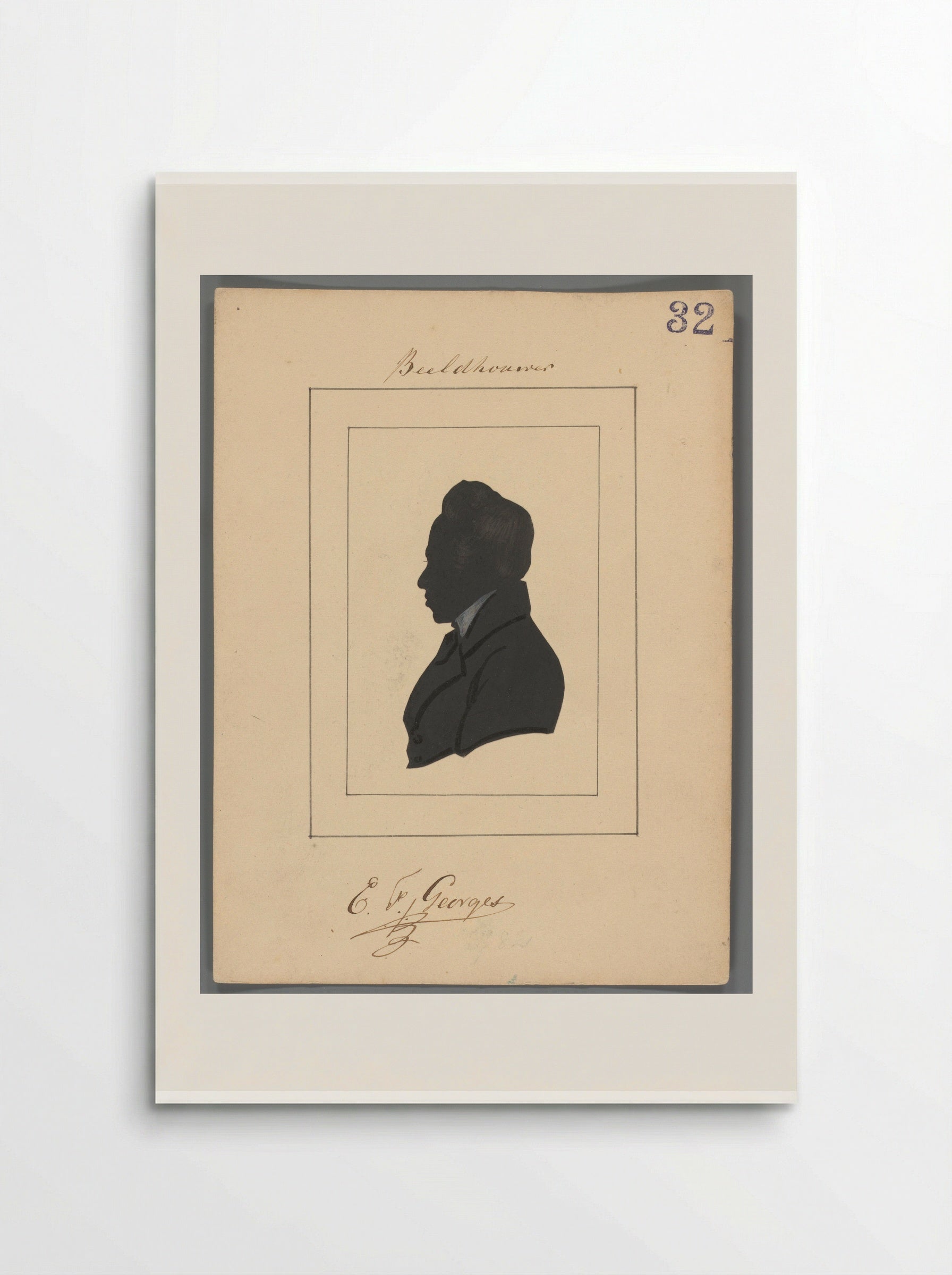 Silhouetportret van Eduard François Georges - Elisabeth Alida Haanen - Poster