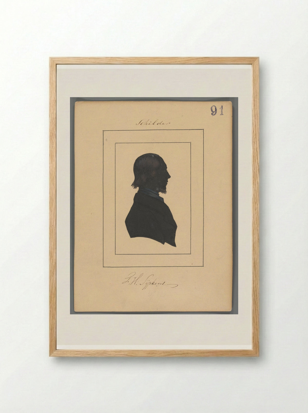 Silhouetportret van Ferdinand Hendrik Sijpkens - Elisabeth Alida Haanen - Framed Print Wood