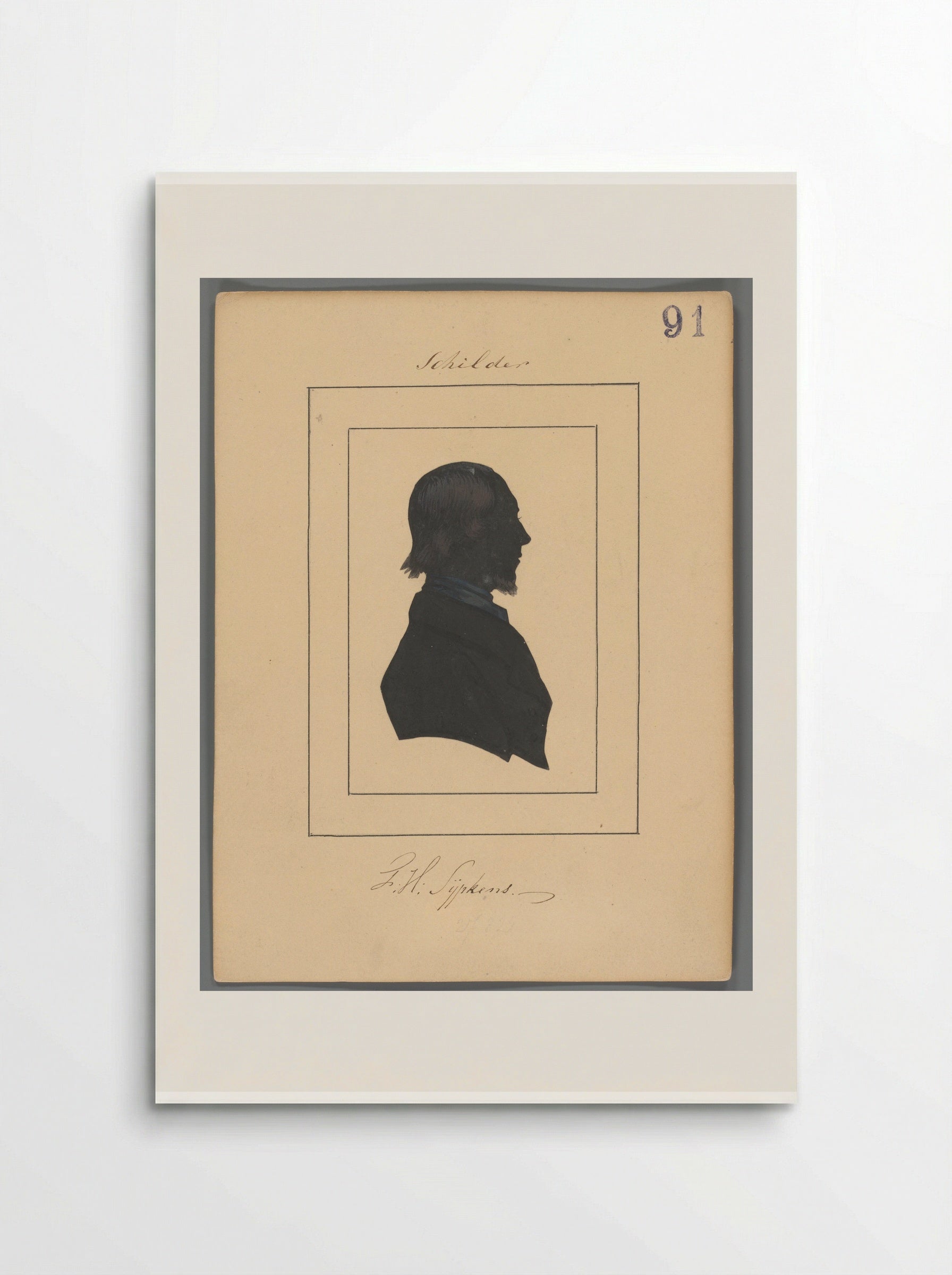 Silhouetportret van Ferdinand Hendrik Sijpkens - Elisabeth Alida Haanen - Poster