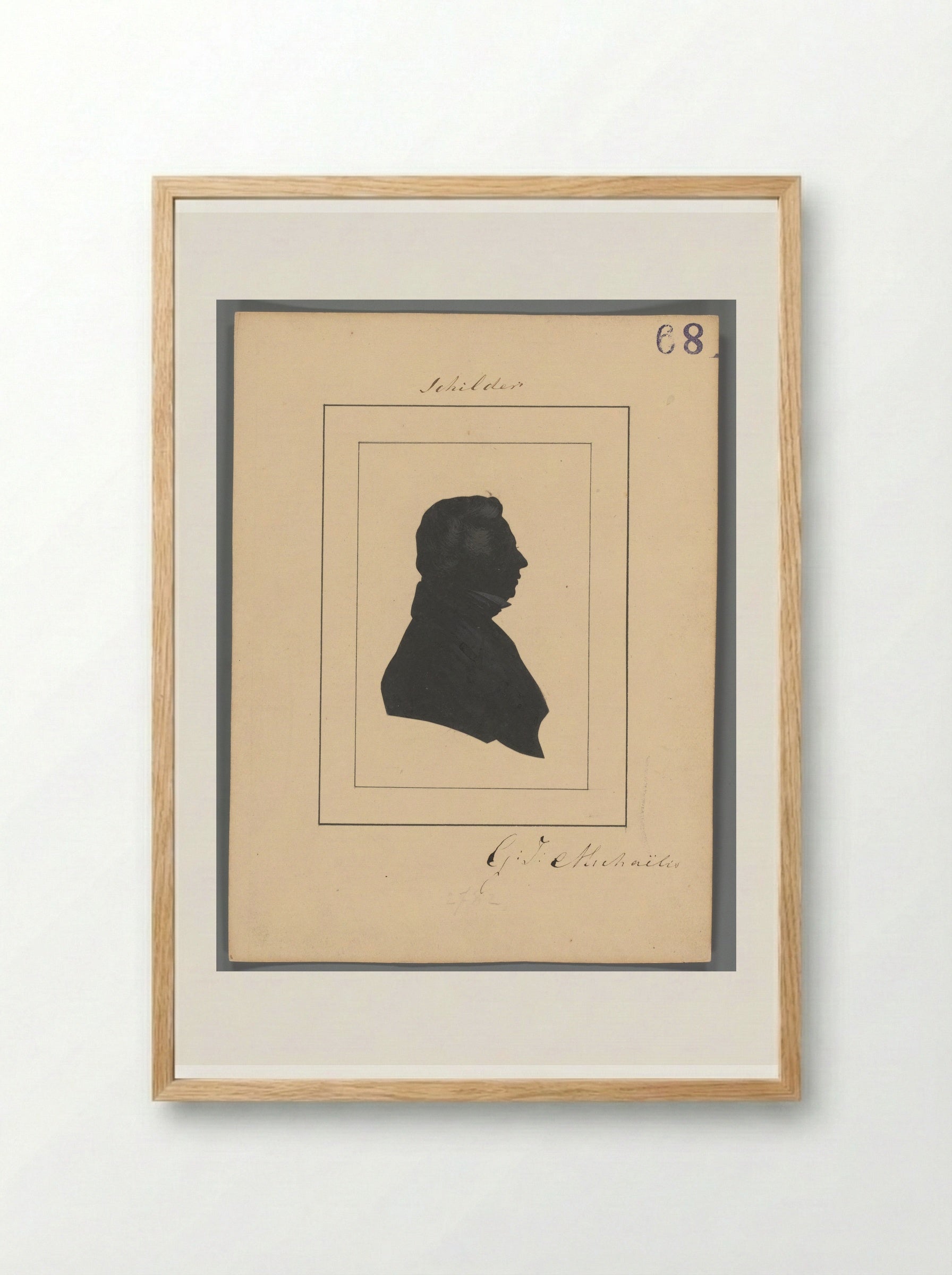 Silhouetportret van Gerrit Jan Michaëlis - Elisabeth Alida Haanen - Framed Print Wood