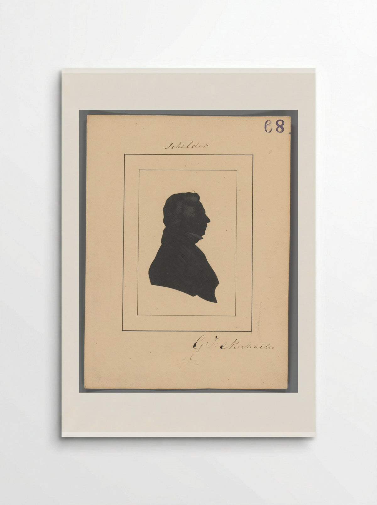 Silhouetportret van Gerrit Jan Michaëlis - Elisabeth Alida Haanen - Poster