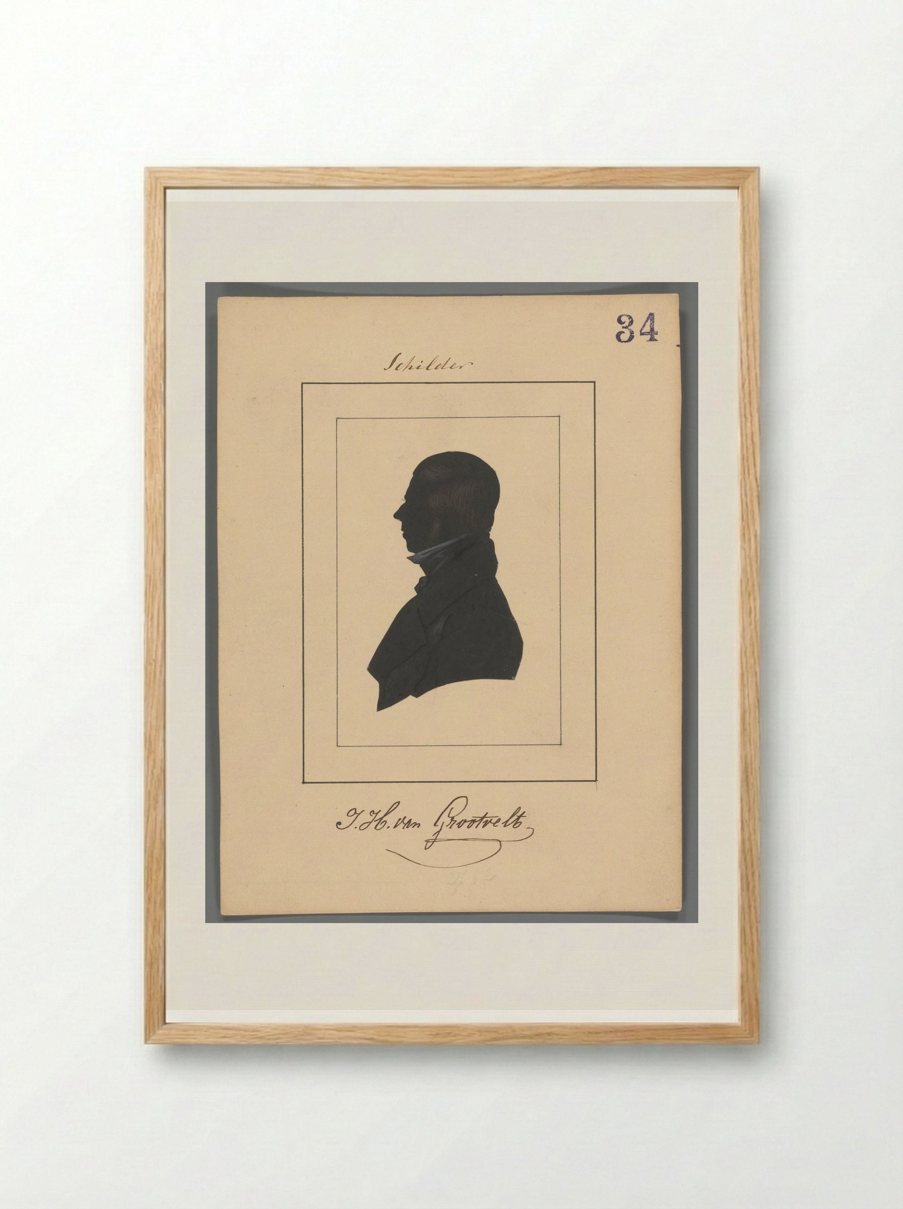 Silhouetportret van Jan Hendrik van Grootvelt - Elisabeth Alida Haanen - Framed Print Wood
