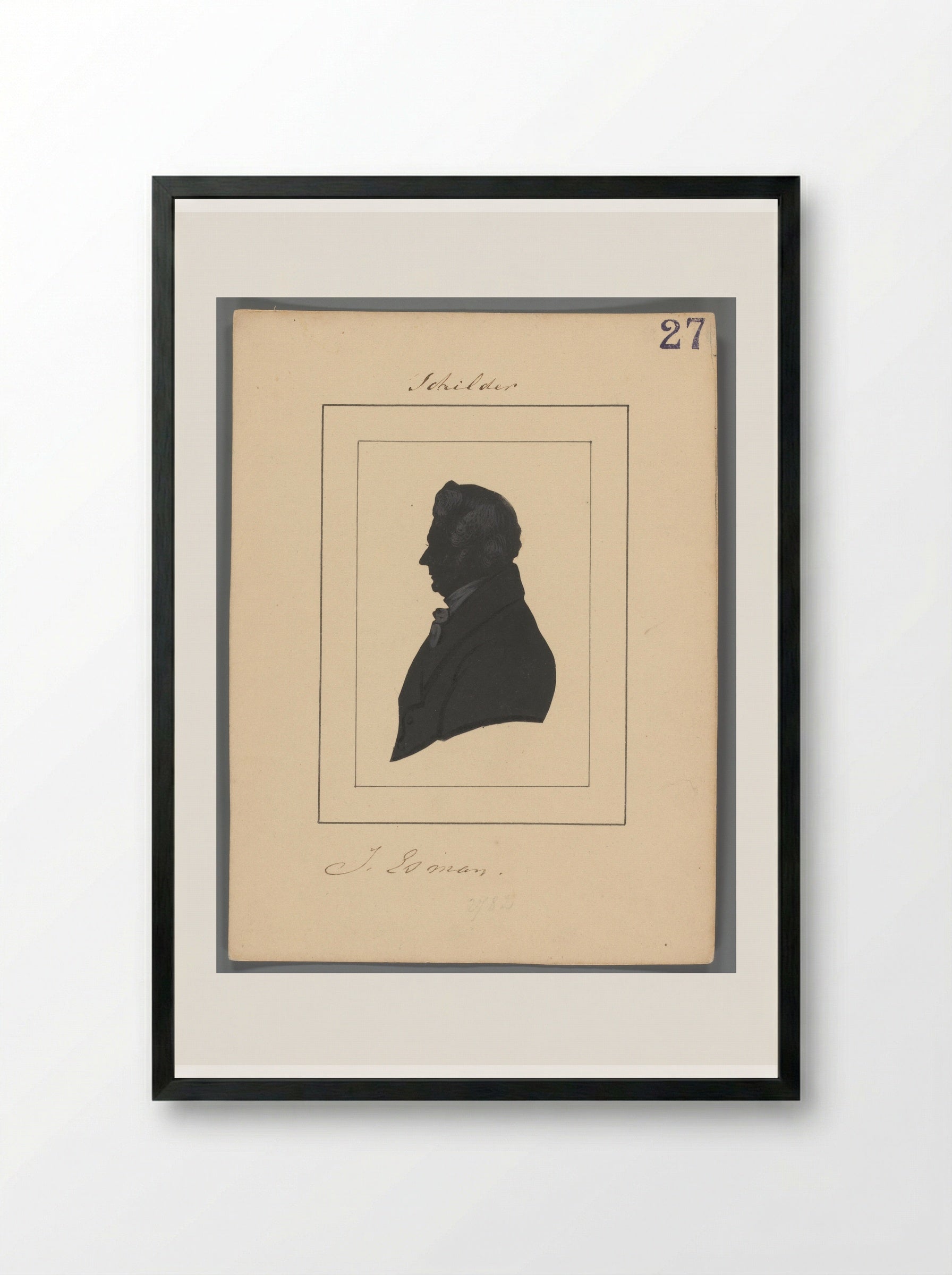 Silhouetportret van Joannes Esman - Elisabeth Alida Haanen - Framed Print Black
