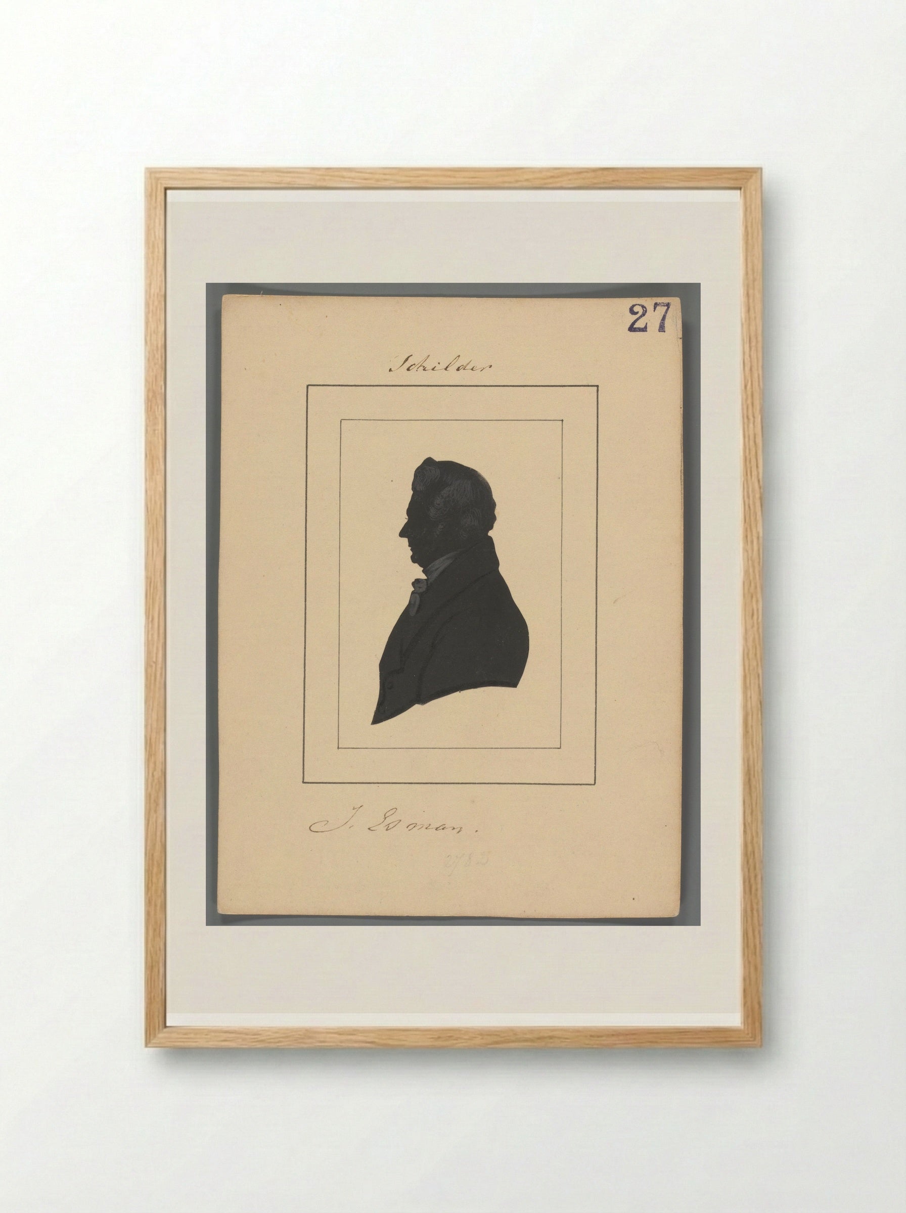 Silhouetportret van Joannes Esman - Elisabeth Alida Haanen - Framed Print Wood