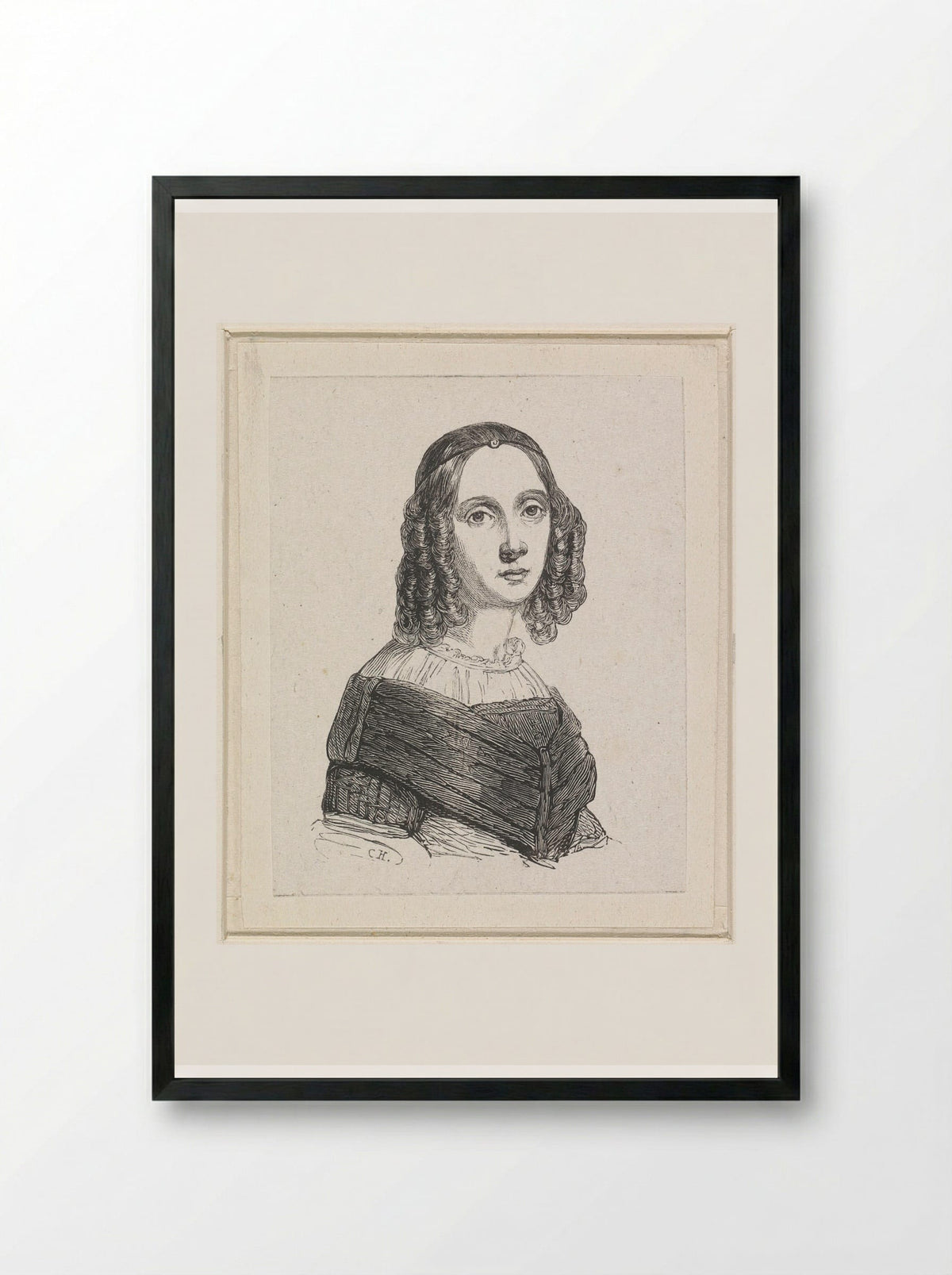 Silhouetportret van Louis Henri de Fontenay - Elisabeth Alida Haanen - Framed Print Black