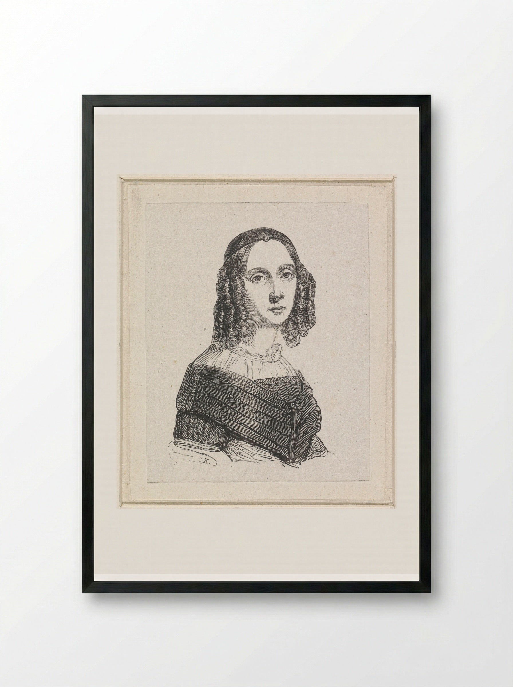 Silhouetportret van Louis Henri de Fontenay - Elisabeth Alida Haanen - Framed Print Black