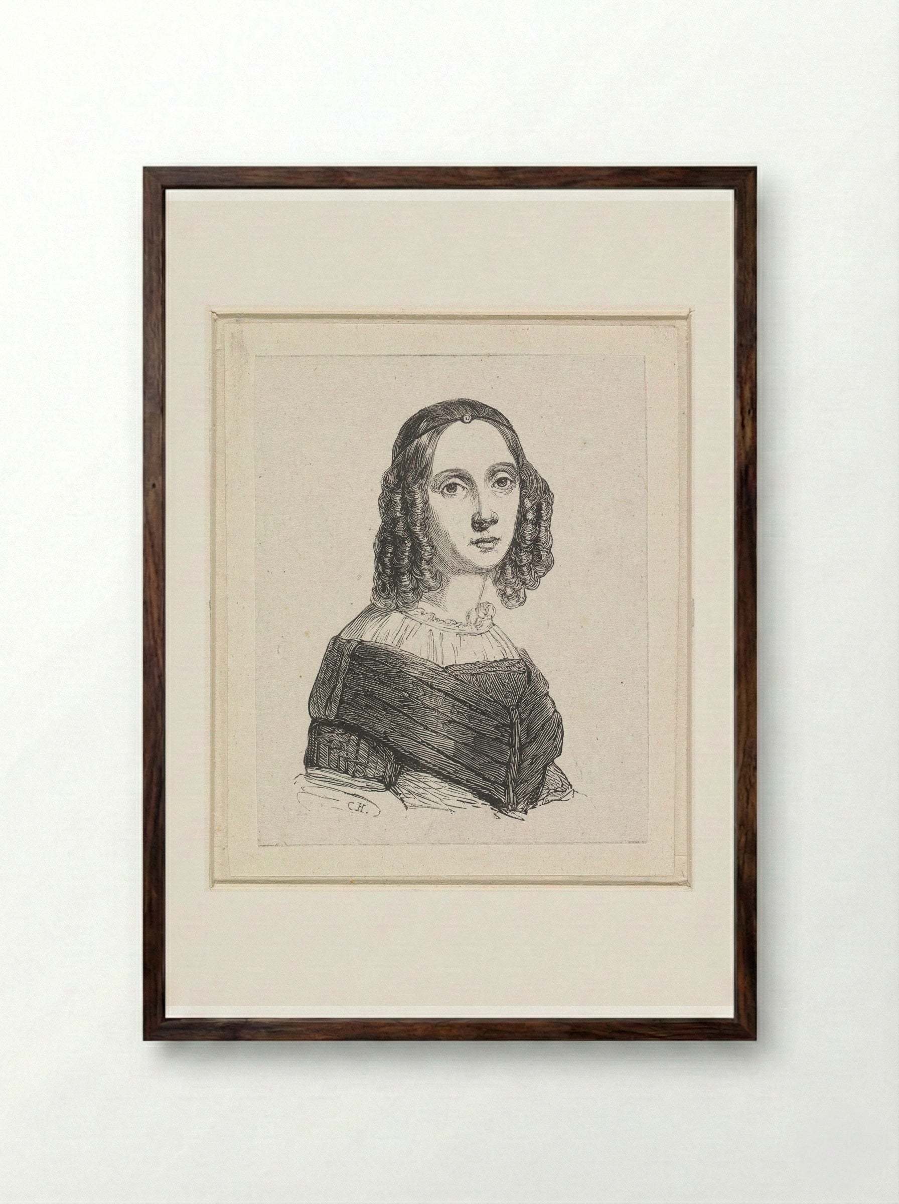 Silhouetportret van Louis Henri de Fontenay - Elisabeth Alida Haanen - Framed Print Dark Wood