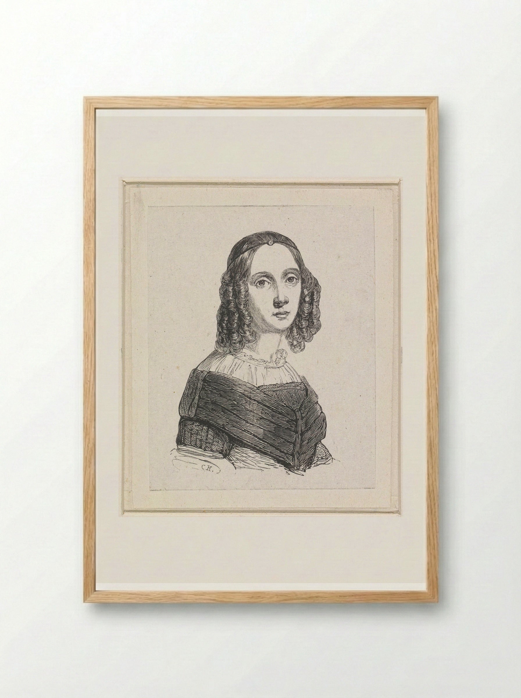 Silhouetportret van Louis Henri de Fontenay - Elisabeth Alida Haanen - Framed Print Wood