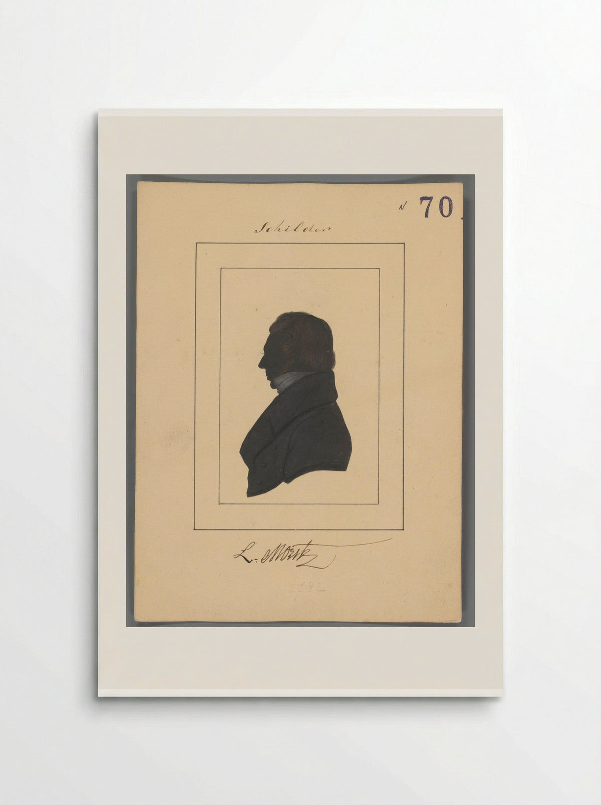 Silhouetportret van Louis Moritz - Elisabeth Alida Haanen - Poster