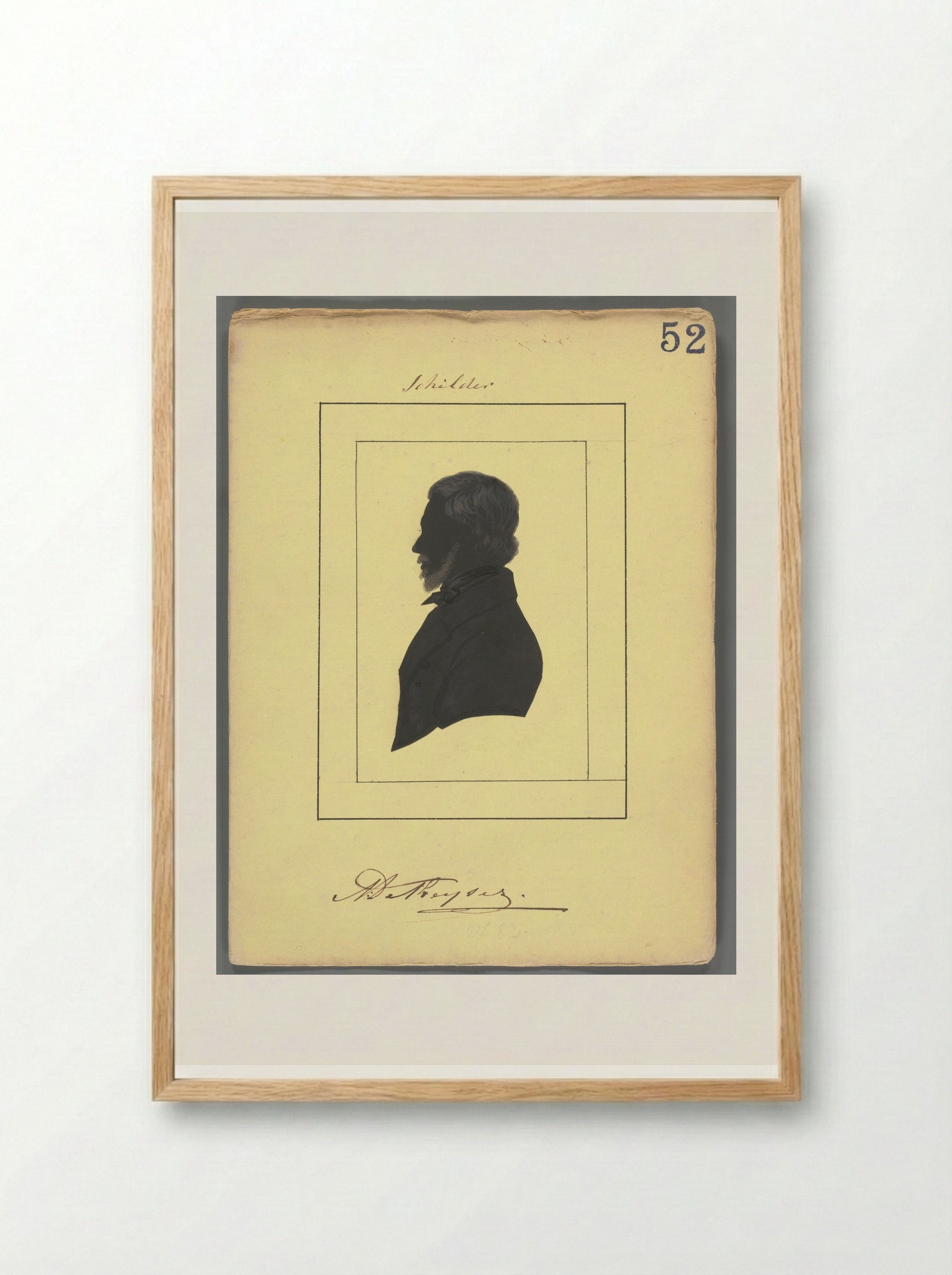 Silhouetportret van Nicaise De Keyser - Elisabeth Alida Haanen - Framed Print Wood