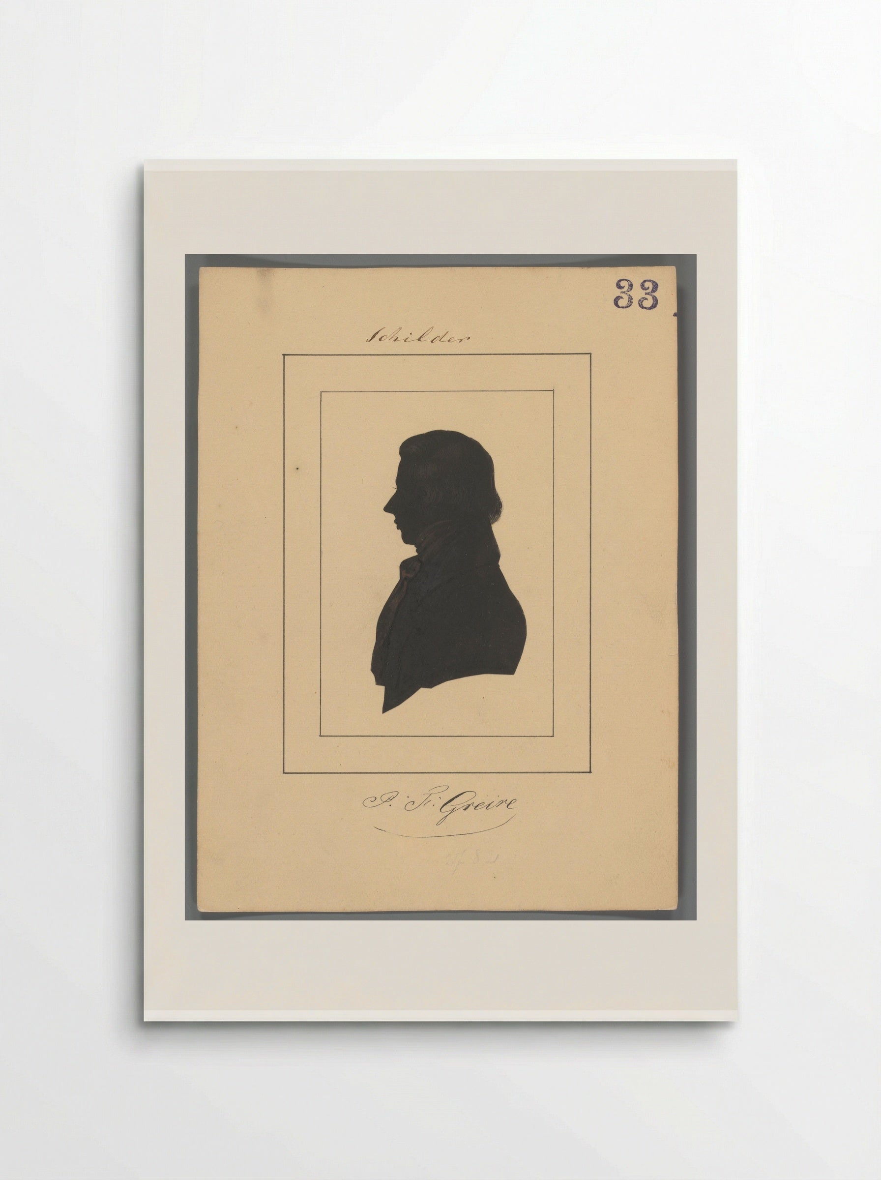 Silhouetportret van Petrus Franciscus Greive - Elisabeth Alida Haanen - Poster