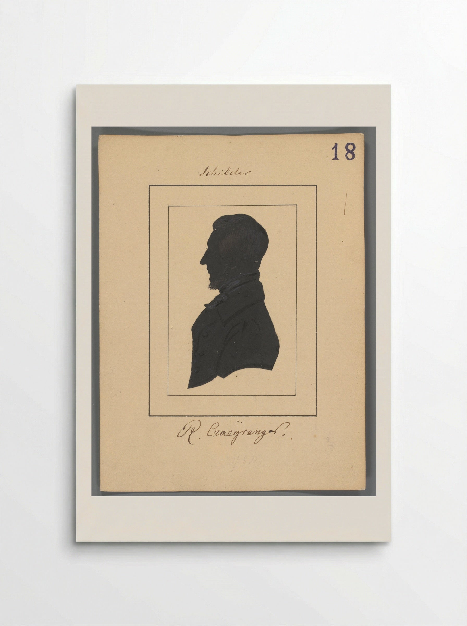 Silhouetportret van Reinier Craeyvanger - Elisabeth Alida Haanen - Poster