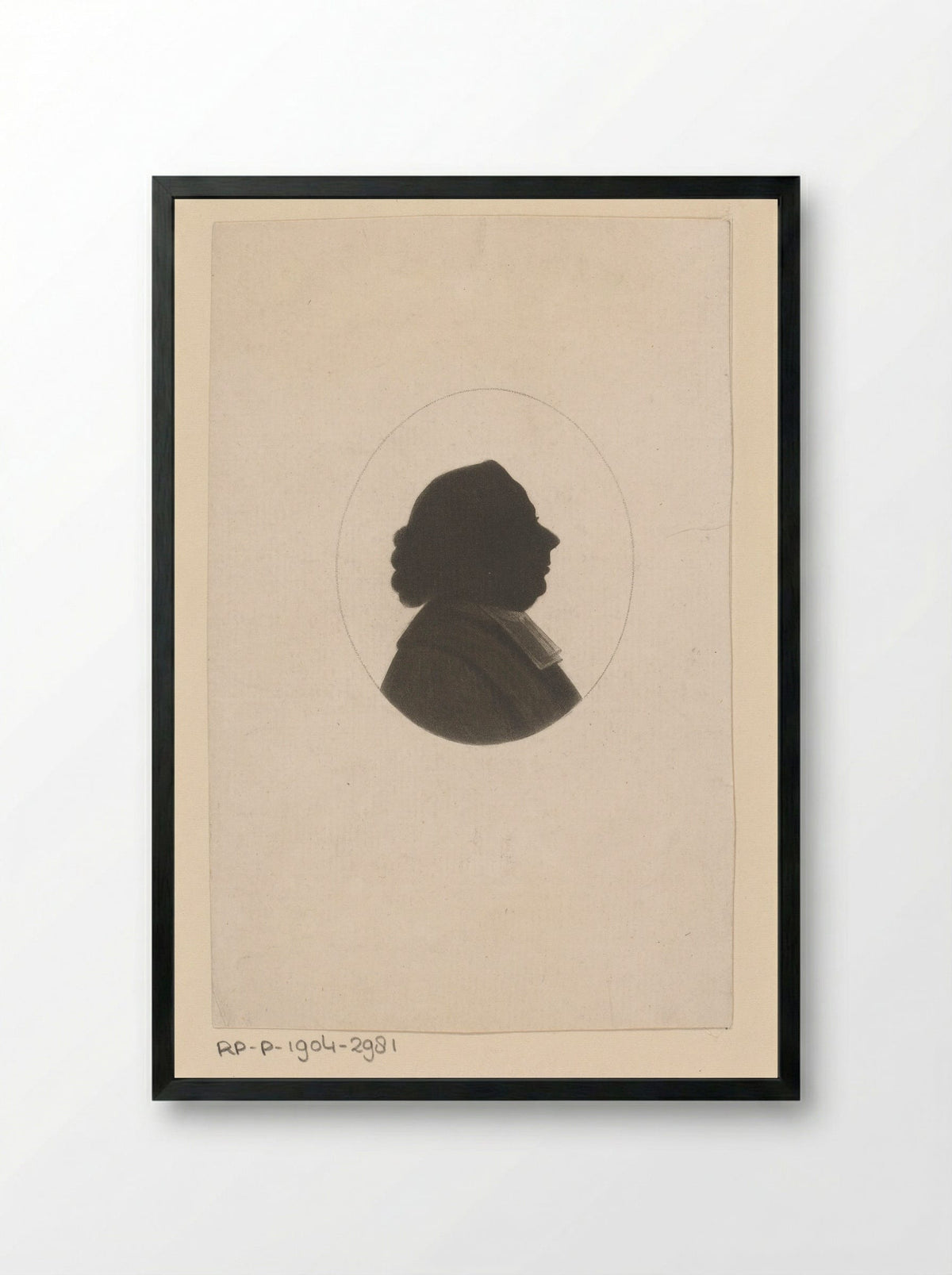 Silhouetportret van Samuel Eschauzier - Johannes Christiaan Bendorp - Framed Print Black