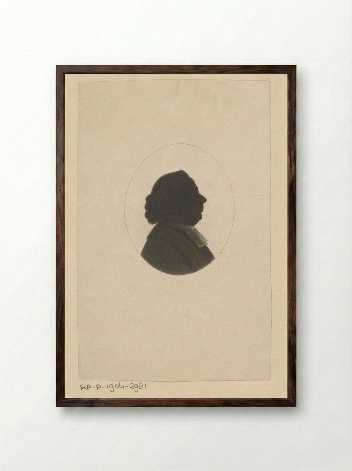 Silhouetportret van Samuel Eschauzier - Johannes Christiaan Bendorp - Framed Print Dark Wood