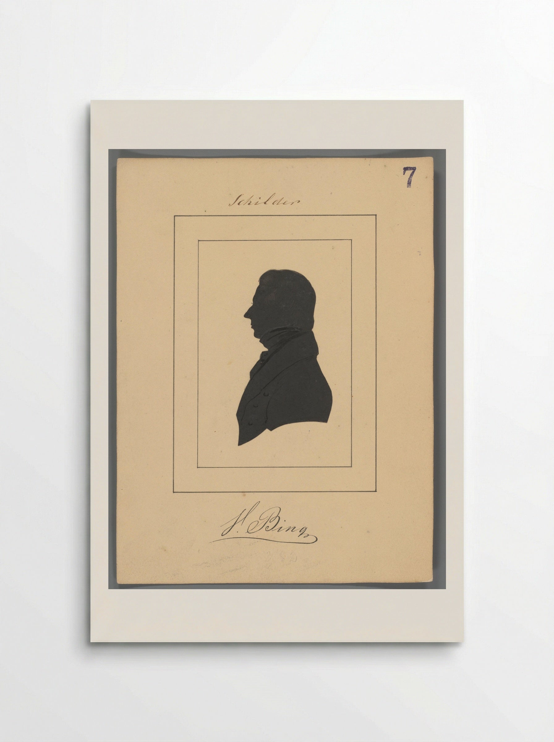 Silhouetportret van Valentijn Bing - Elisabeth Alida Haanen - Poster