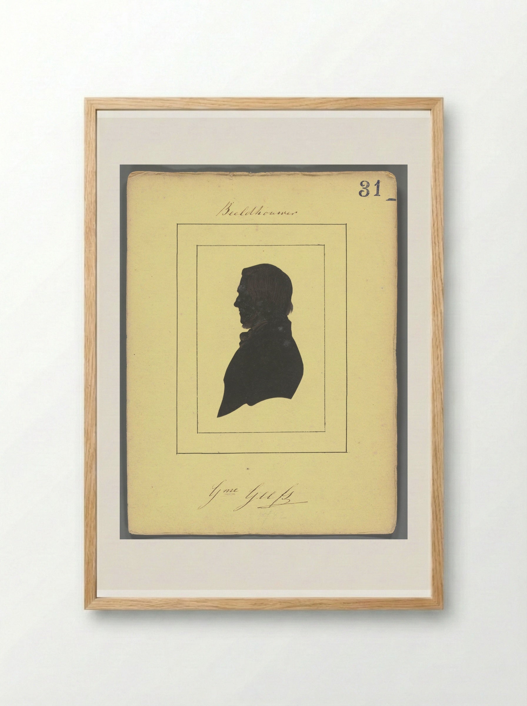 Silhouetportret van Willem Geefs - Elisabeth Alida Haanen - Framed Print Wood