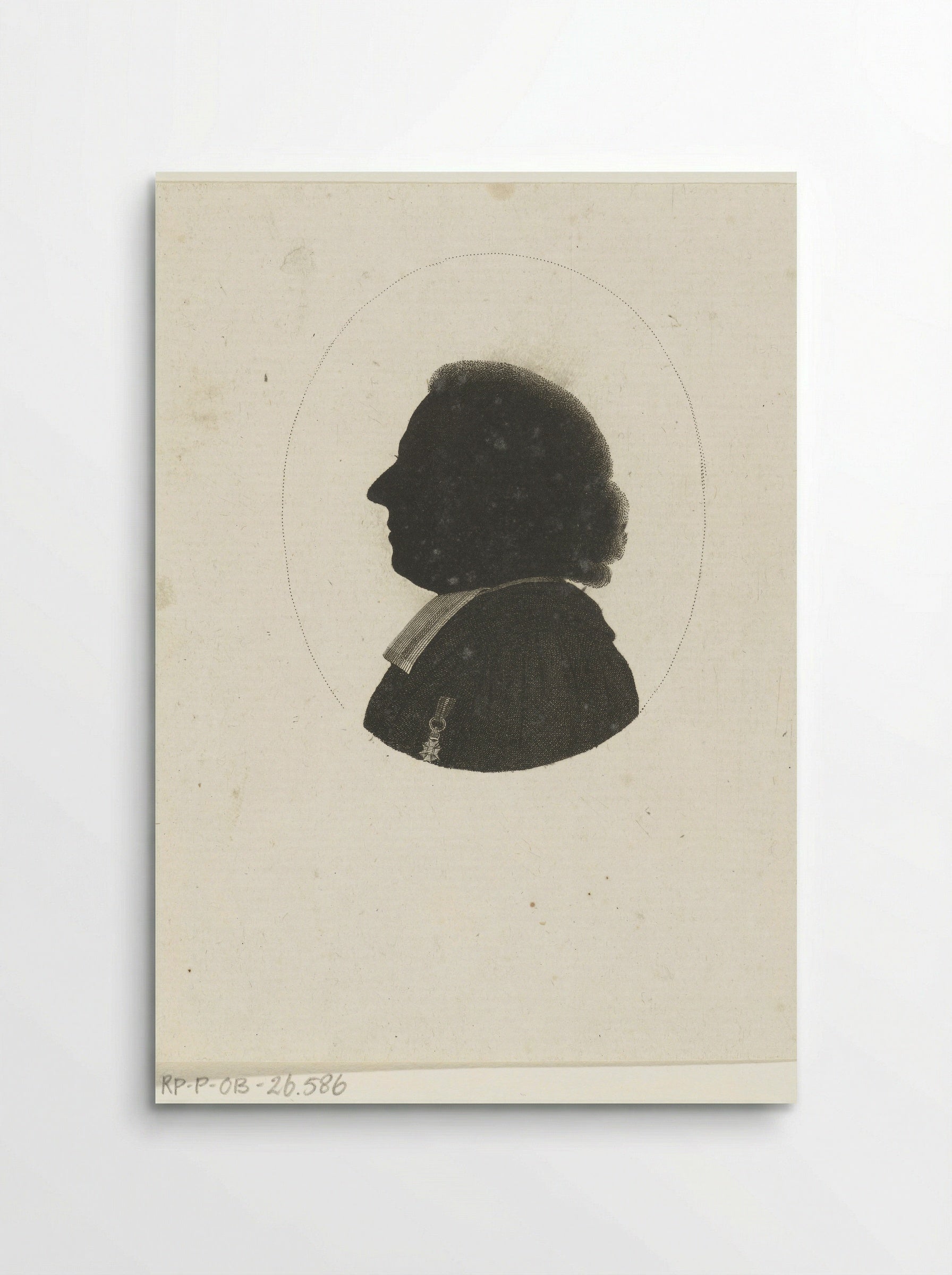 Silhouetportret van onbekende predikant - Johannes Christiaan Bendorp - Poster