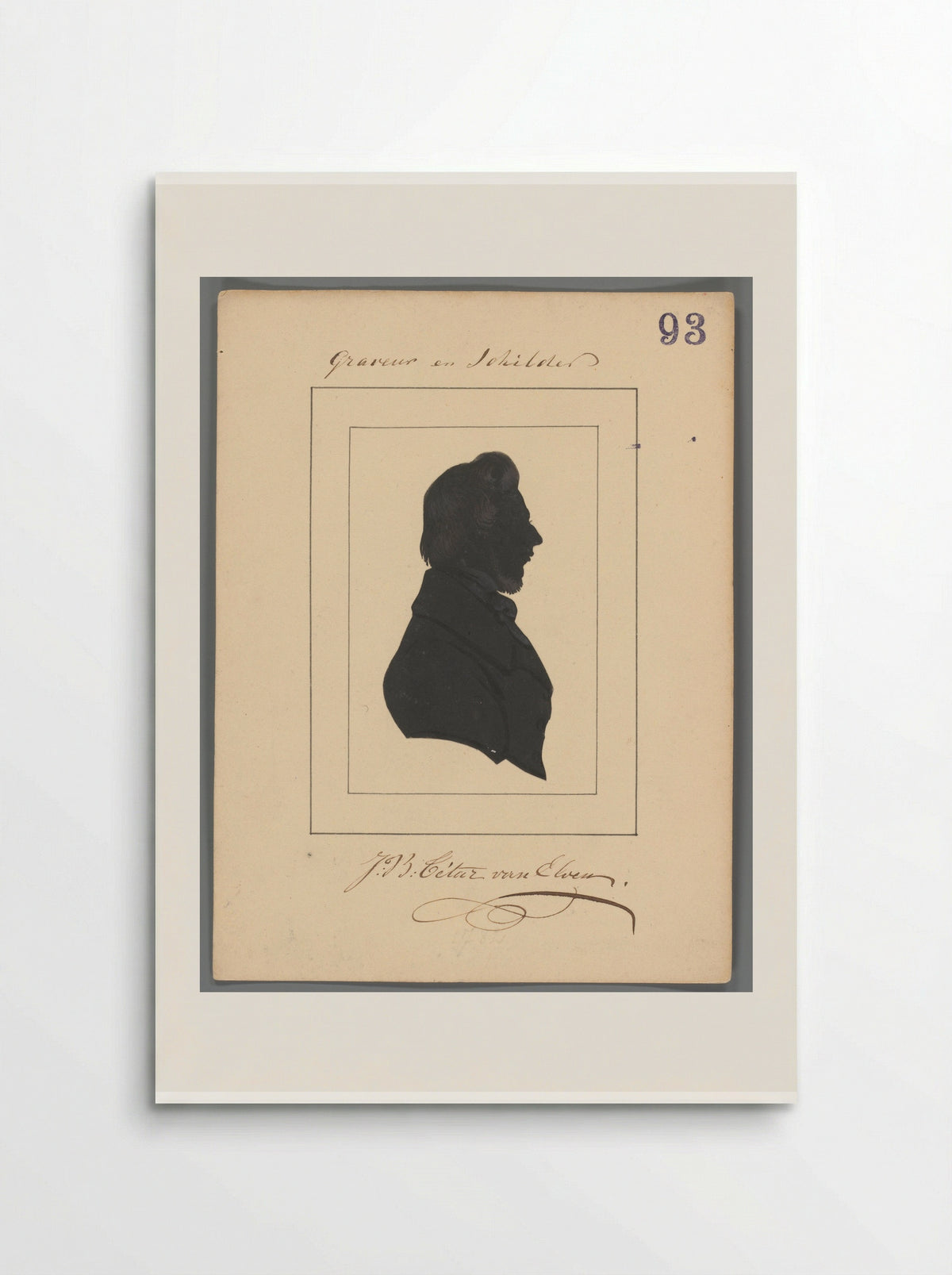 Silhouette Portrait of Jan Baptist Tetar van Elven - Elisabeth Alida Haanen - Poster