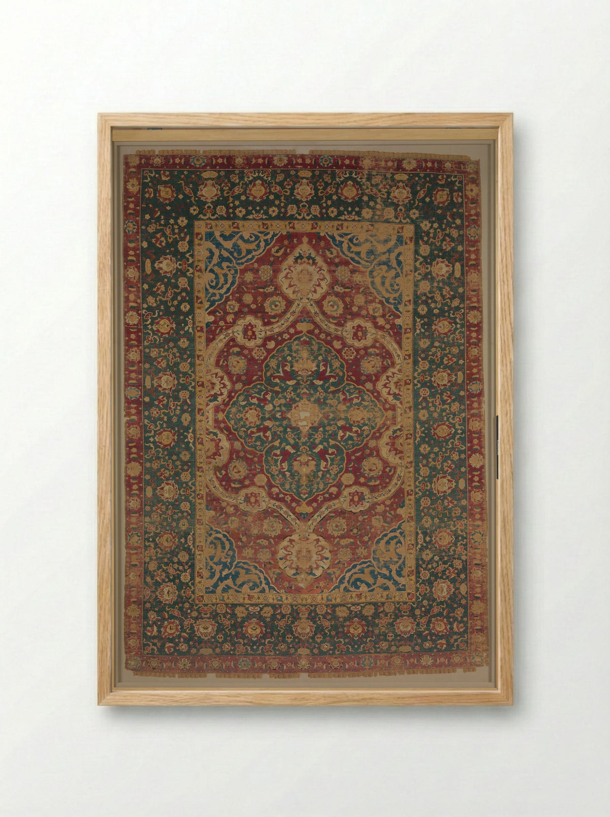 Silk Kashan Carpet - Unknown Artist - Framed Print Wood