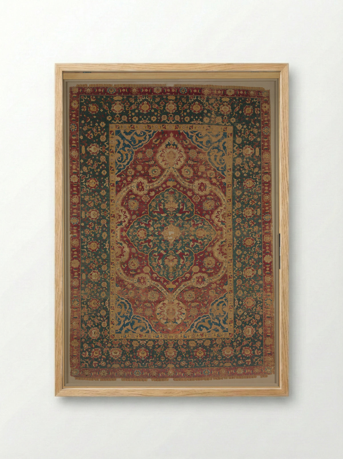 Silk Kashan Carpet - Unknown Artist - Framed Print Wood